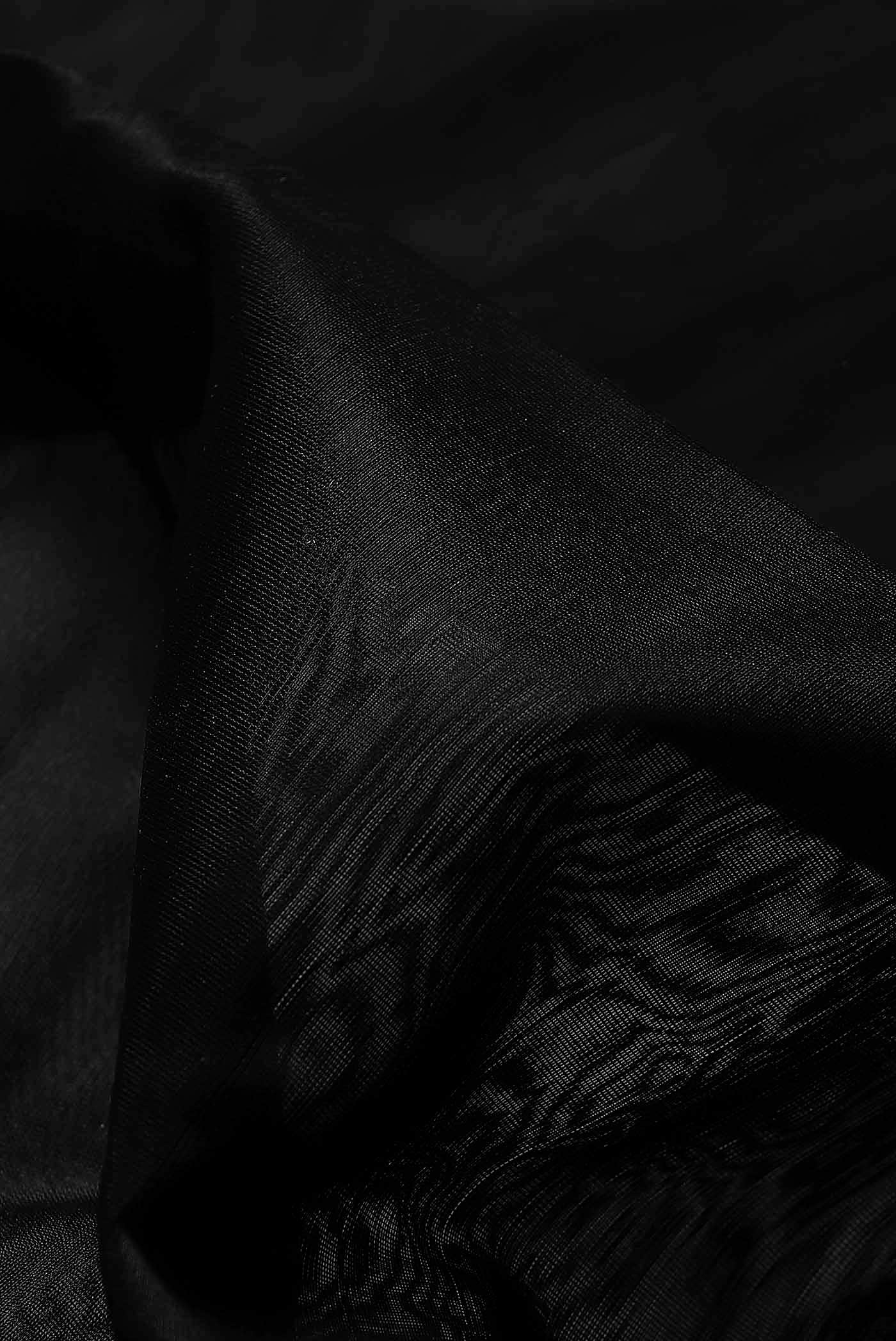Black Maheshwari Silk Cotton Saree