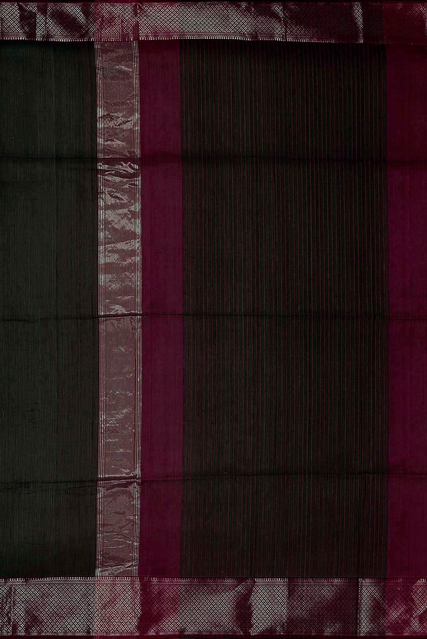Black Maheshwari Silk Cotton Saree