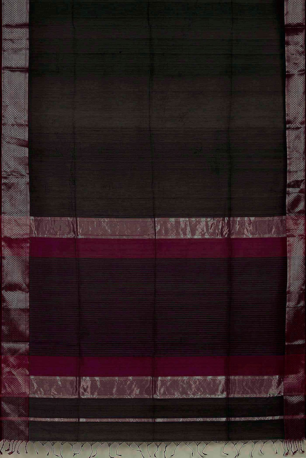 Black Maheshwari Silk Cotton Saree