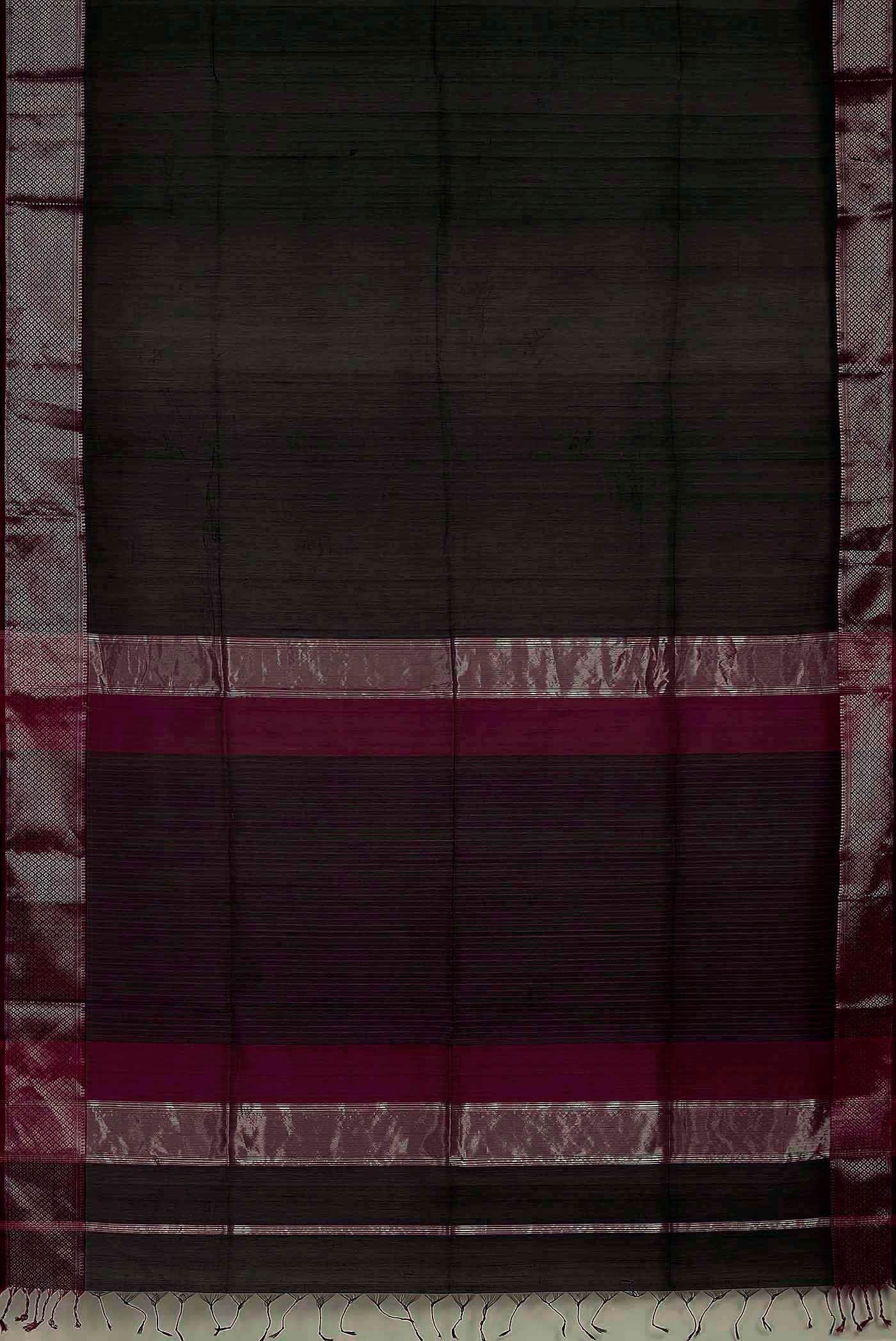 Black Maheshwari Silk Cotton Saree