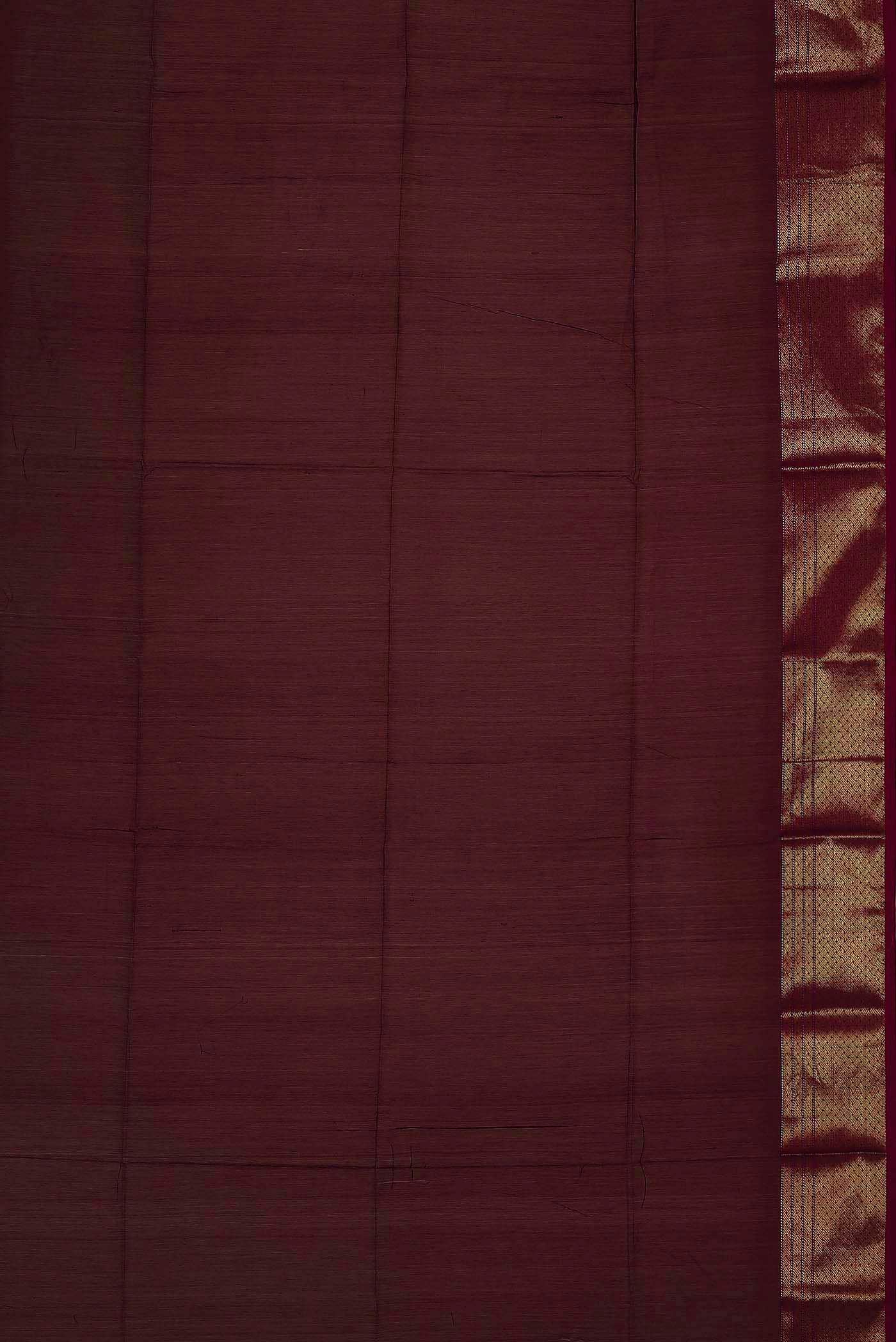 Maroon Maheshwari Silk Cotton Saree