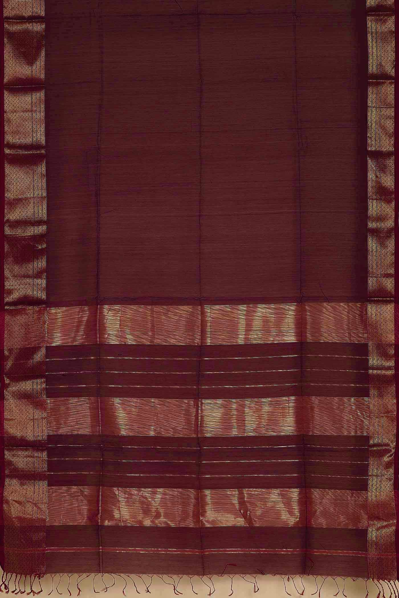 Maroon Maheshwari Silk Cotton Saree