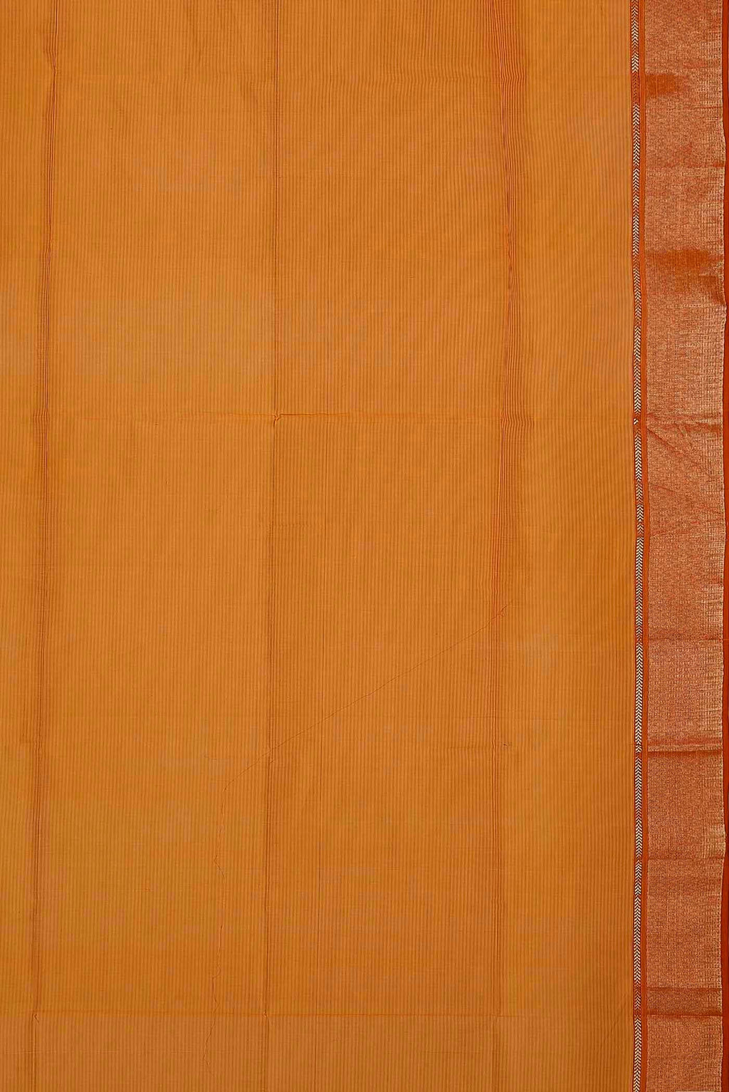 Orange Maheshwari Silk Cotton Saree