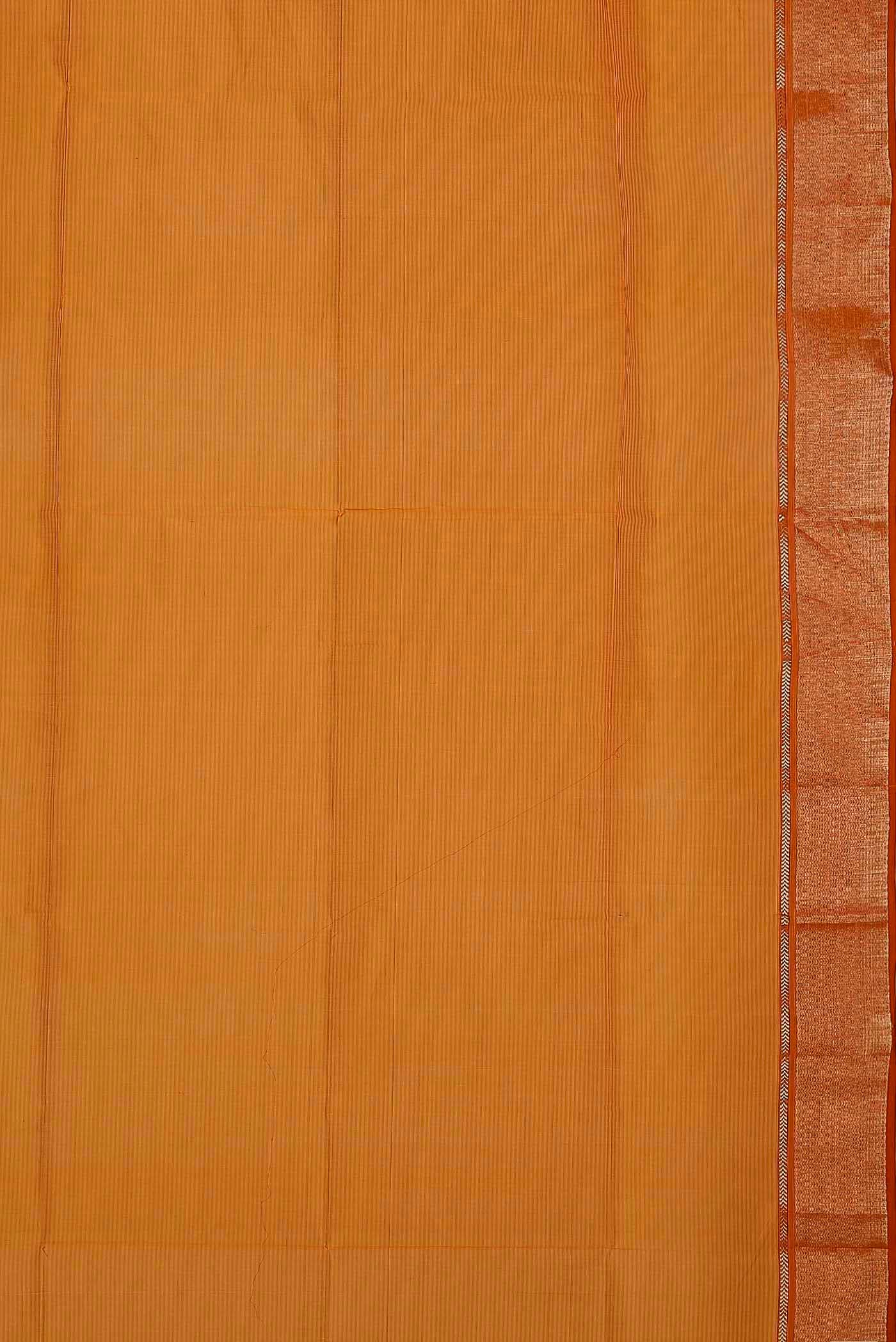 Orange Maheshwari Silk Cotton Saree