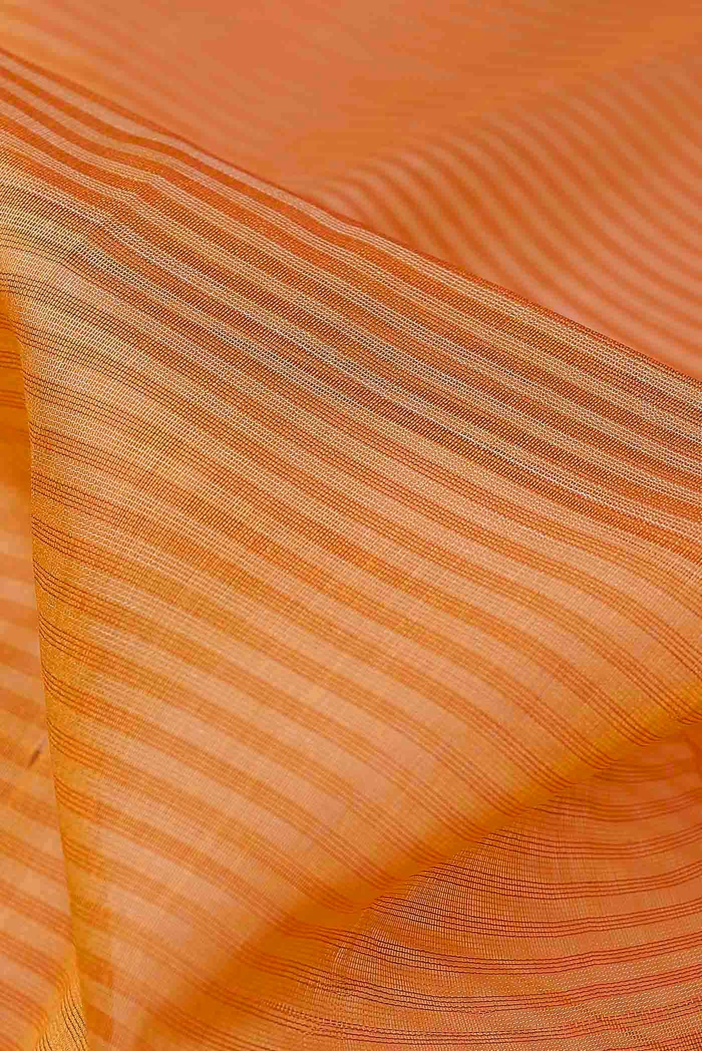 Orange Maheshwari Silk Cotton Saree