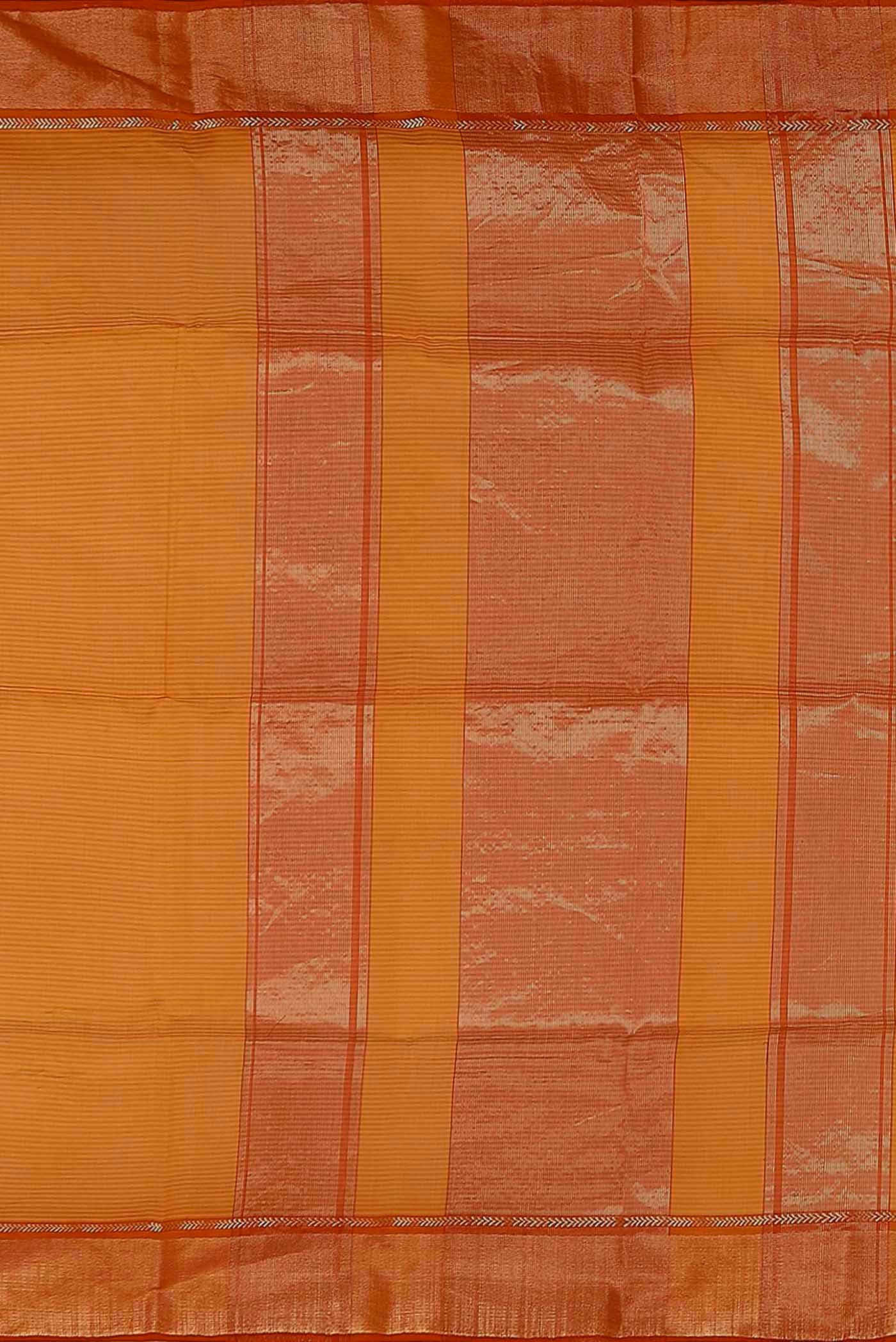 Orange Maheshwari Silk Cotton Saree
