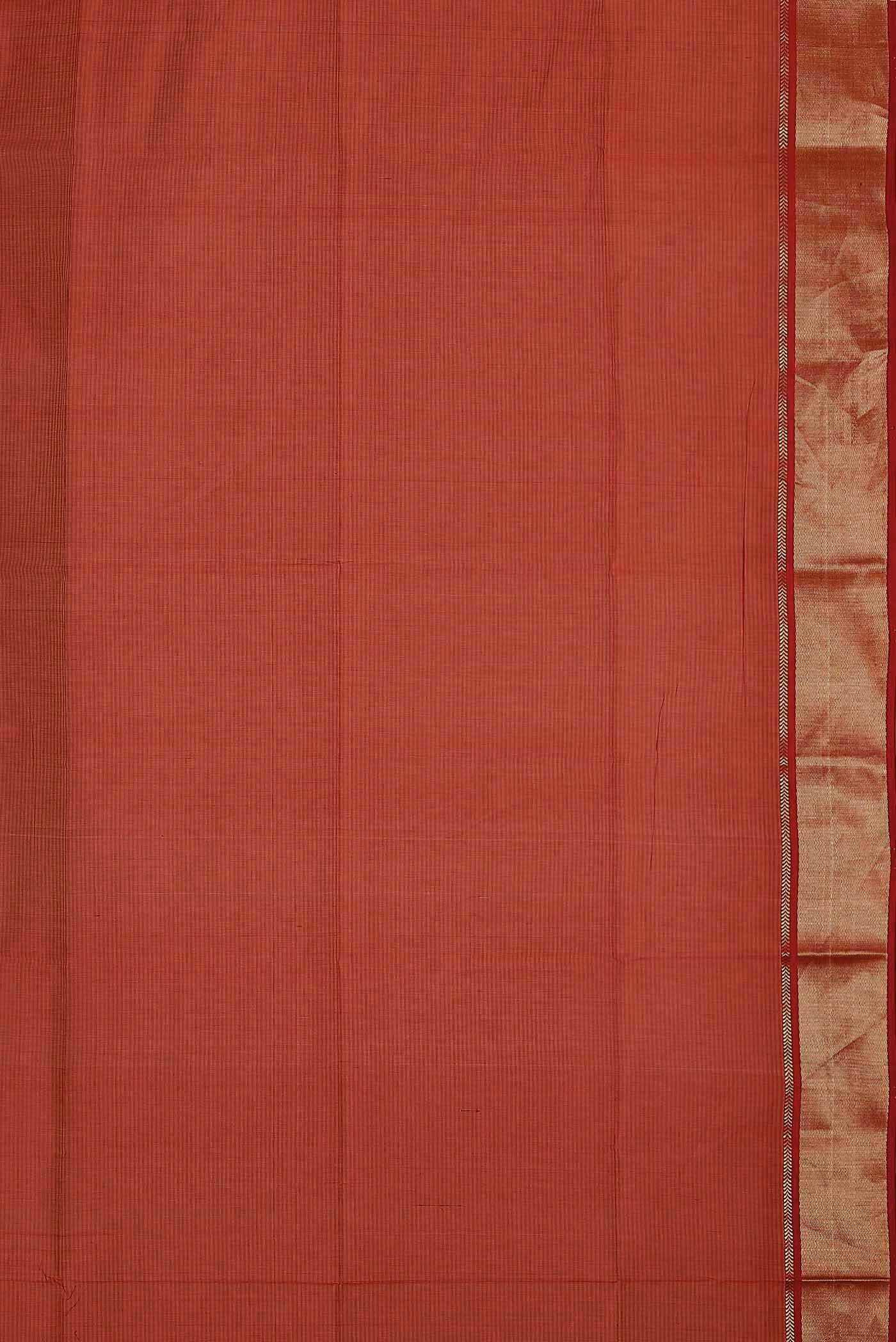 Red Maheshwari Silk Cotton Saree