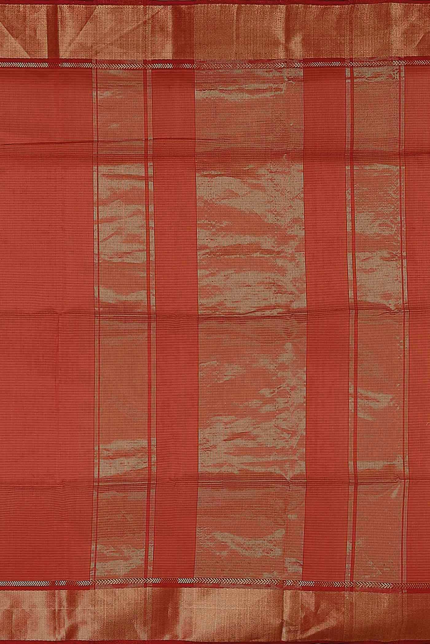 Red Maheshwari Silk Cotton Saree