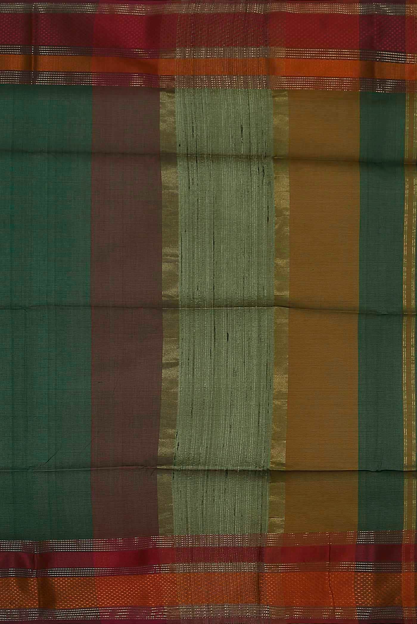 Green Maheshwari Silk Cotton Saree
