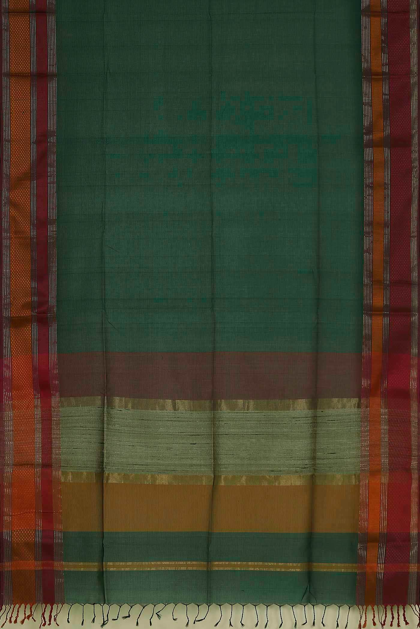 Green Maheshwari Silk Cotton Saree