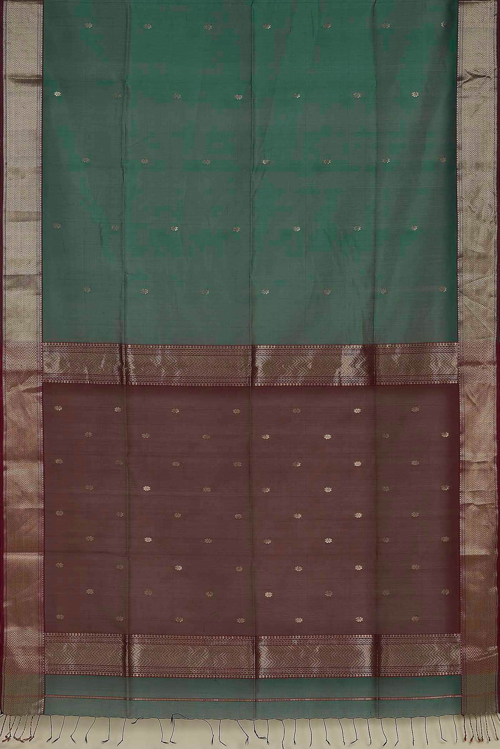 Green Maheshwari Silk Cotton Saree