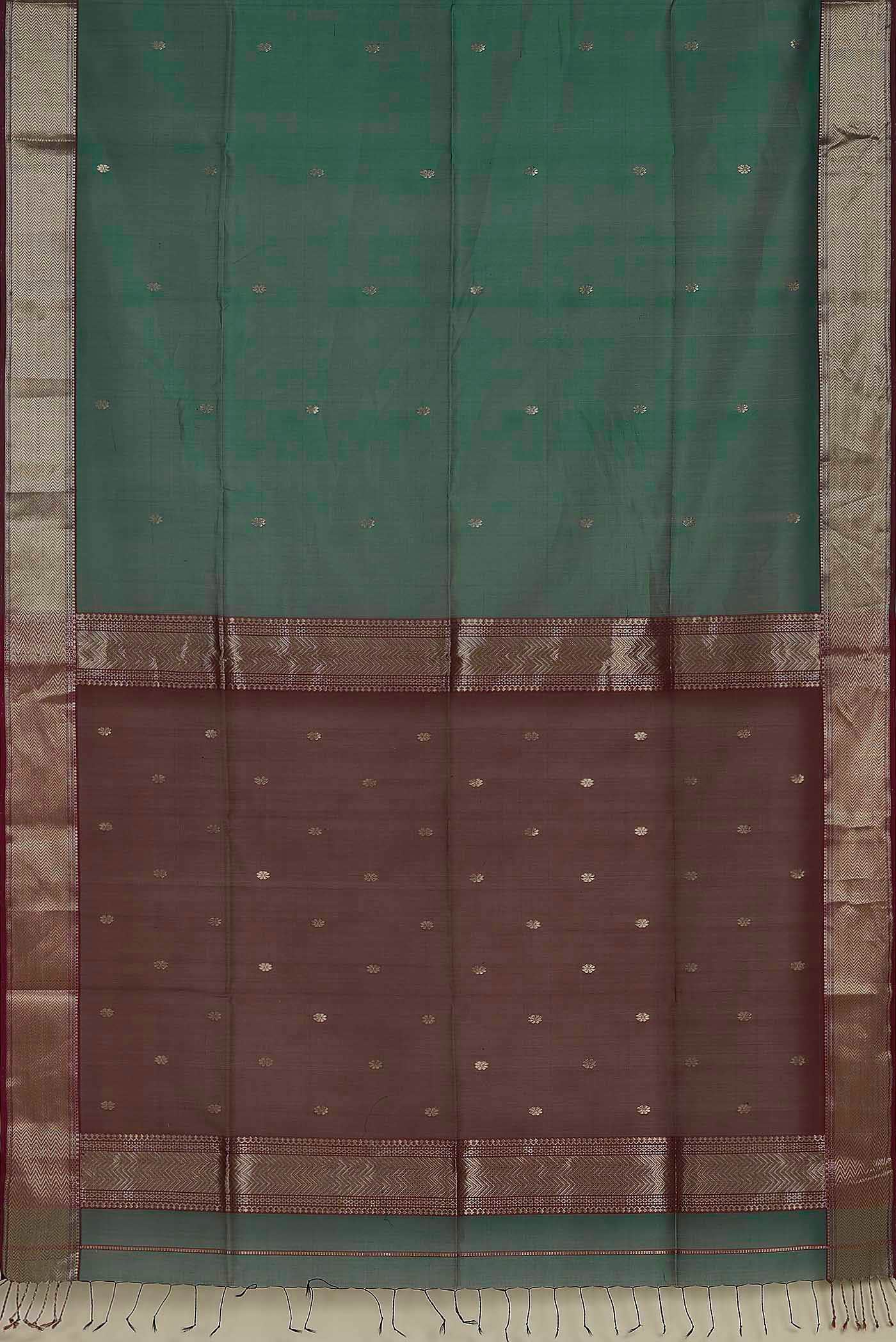Green Maheshwari Silk Cotton Saree