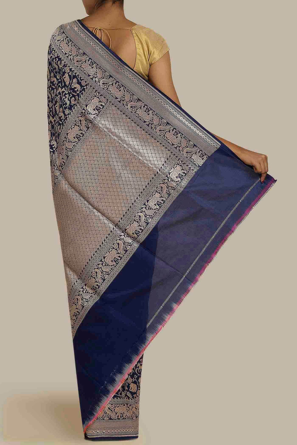 Blue Banarasi Silk Saree
