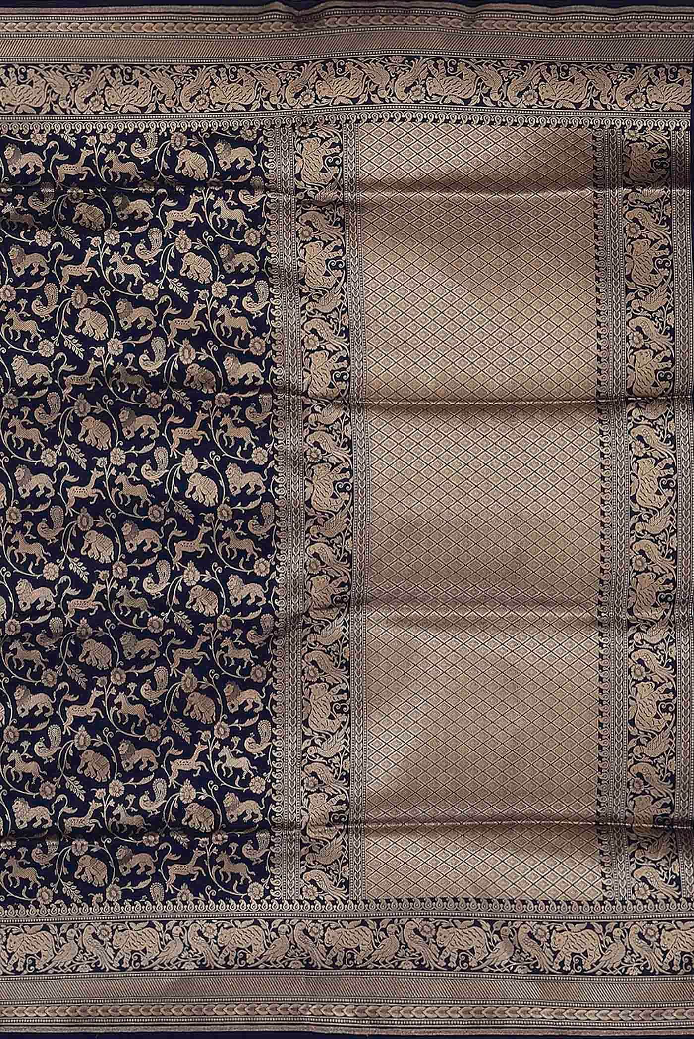 Blue Banarasi Silk Saree