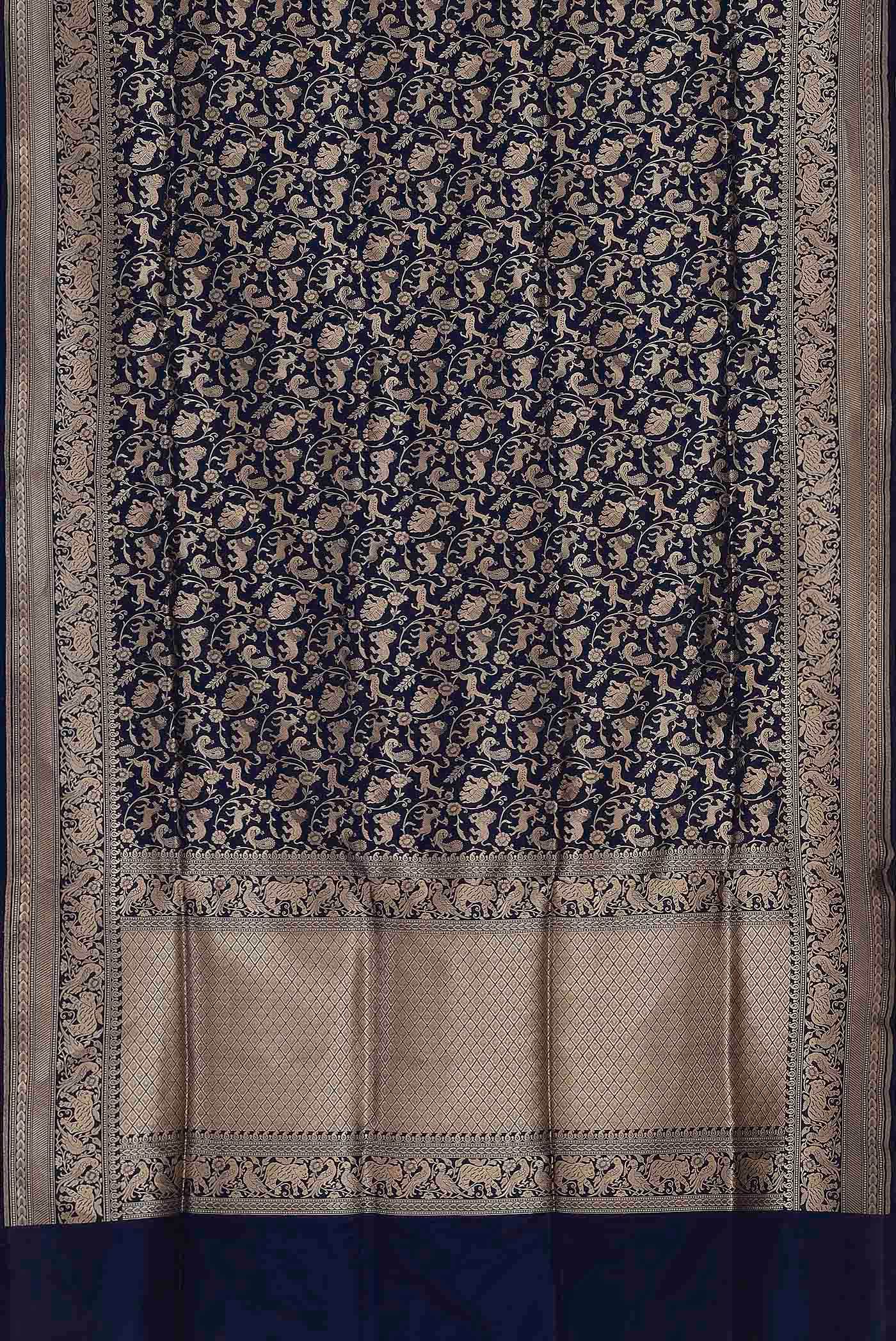 Blue Banarasi Silk Saree