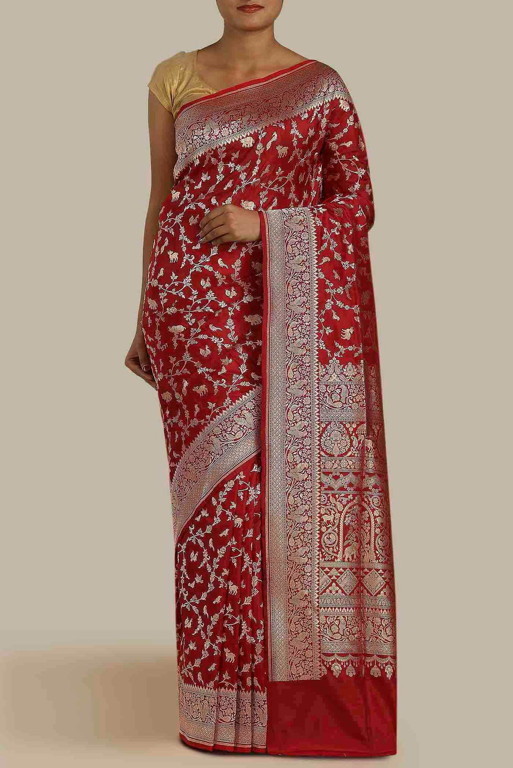 Red Banarasi Silk Saree