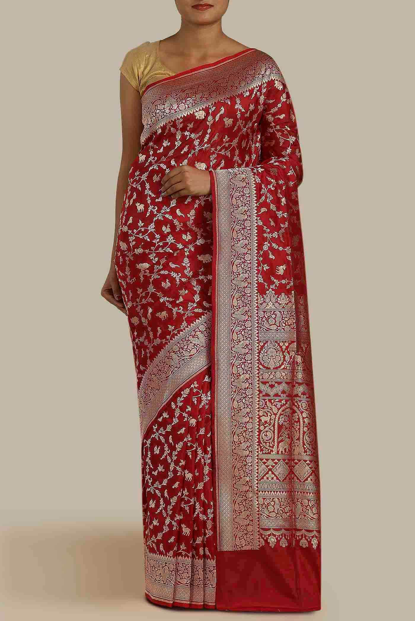 Red Banarasi Silk Saree
