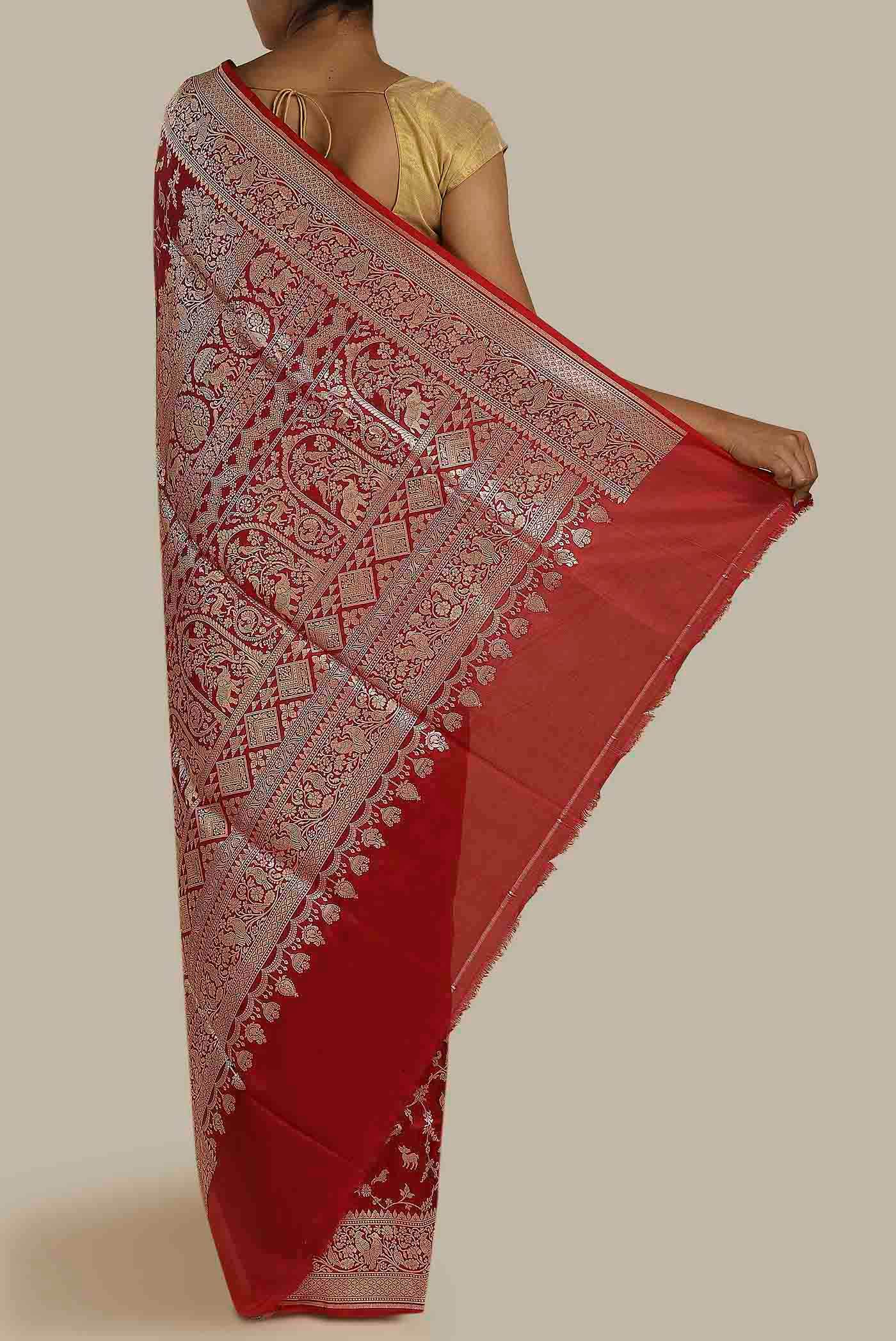 Red Banarasi Silk Saree