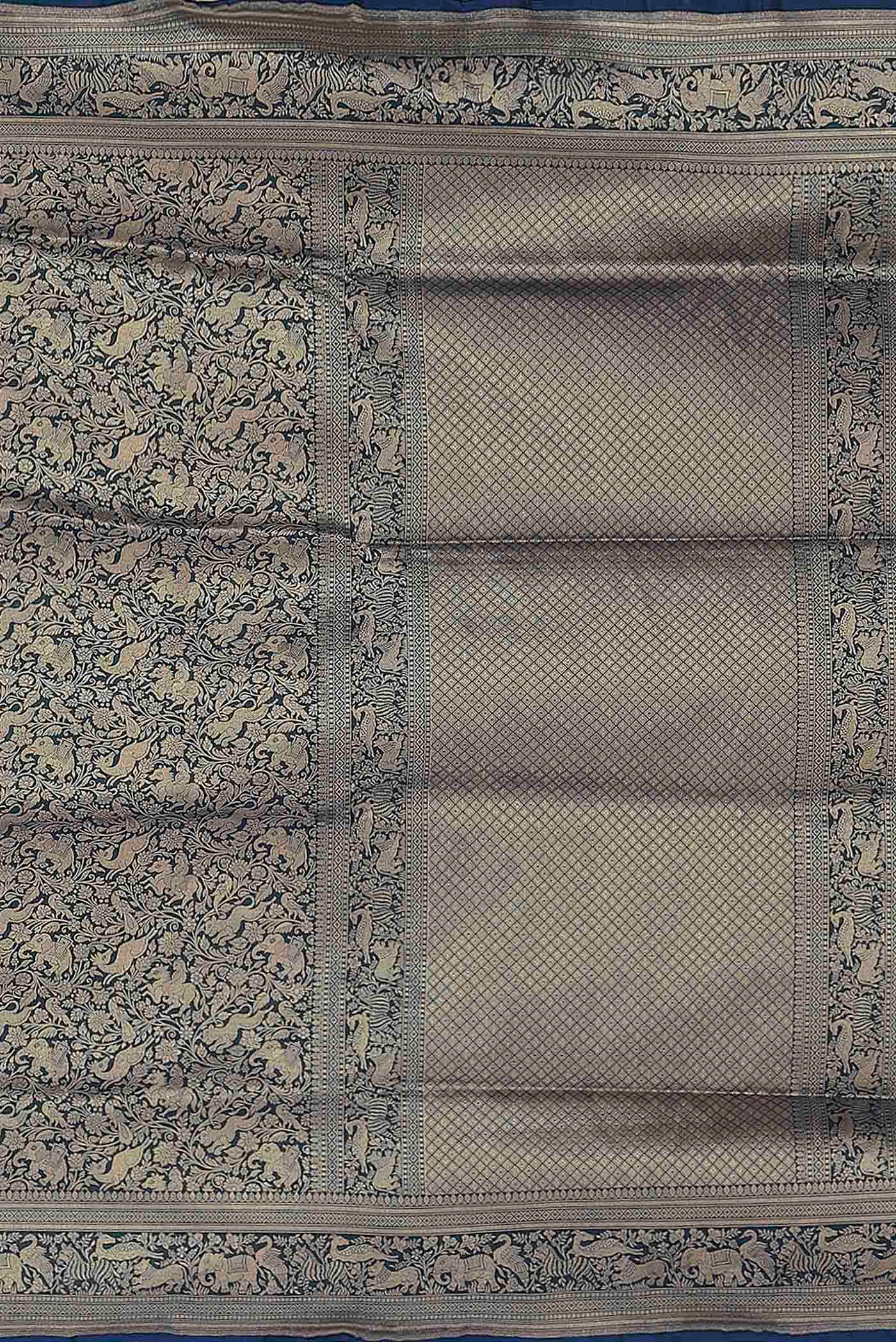 Blue Banarasi Silk Saree