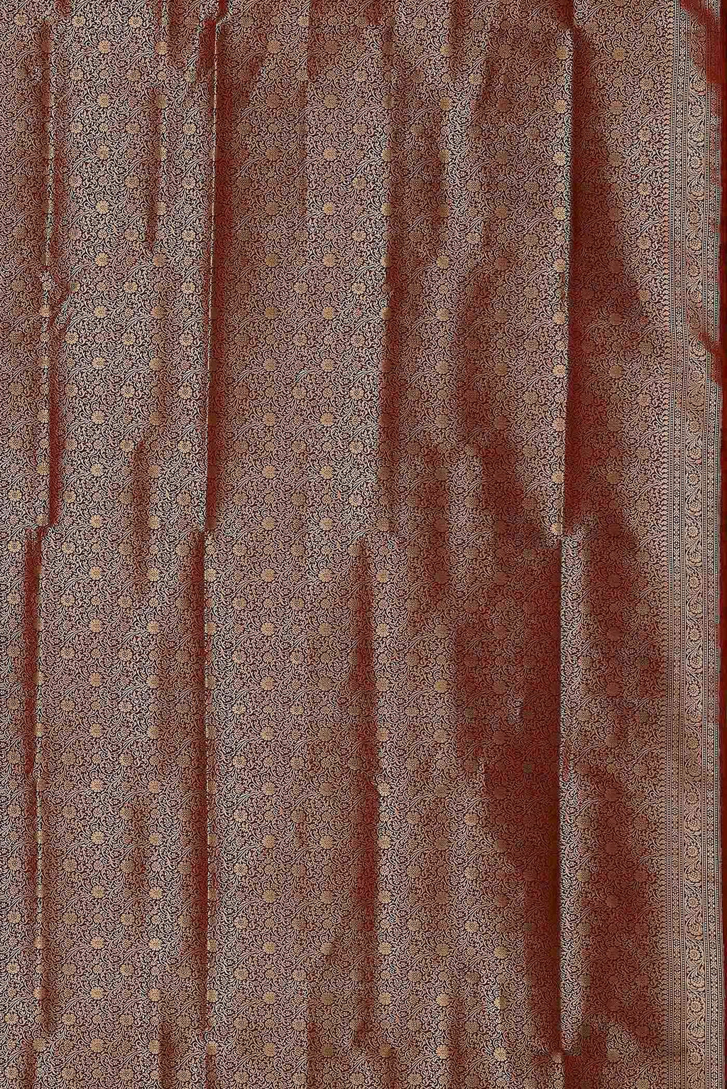 Maroon Banarasi Silk Saree