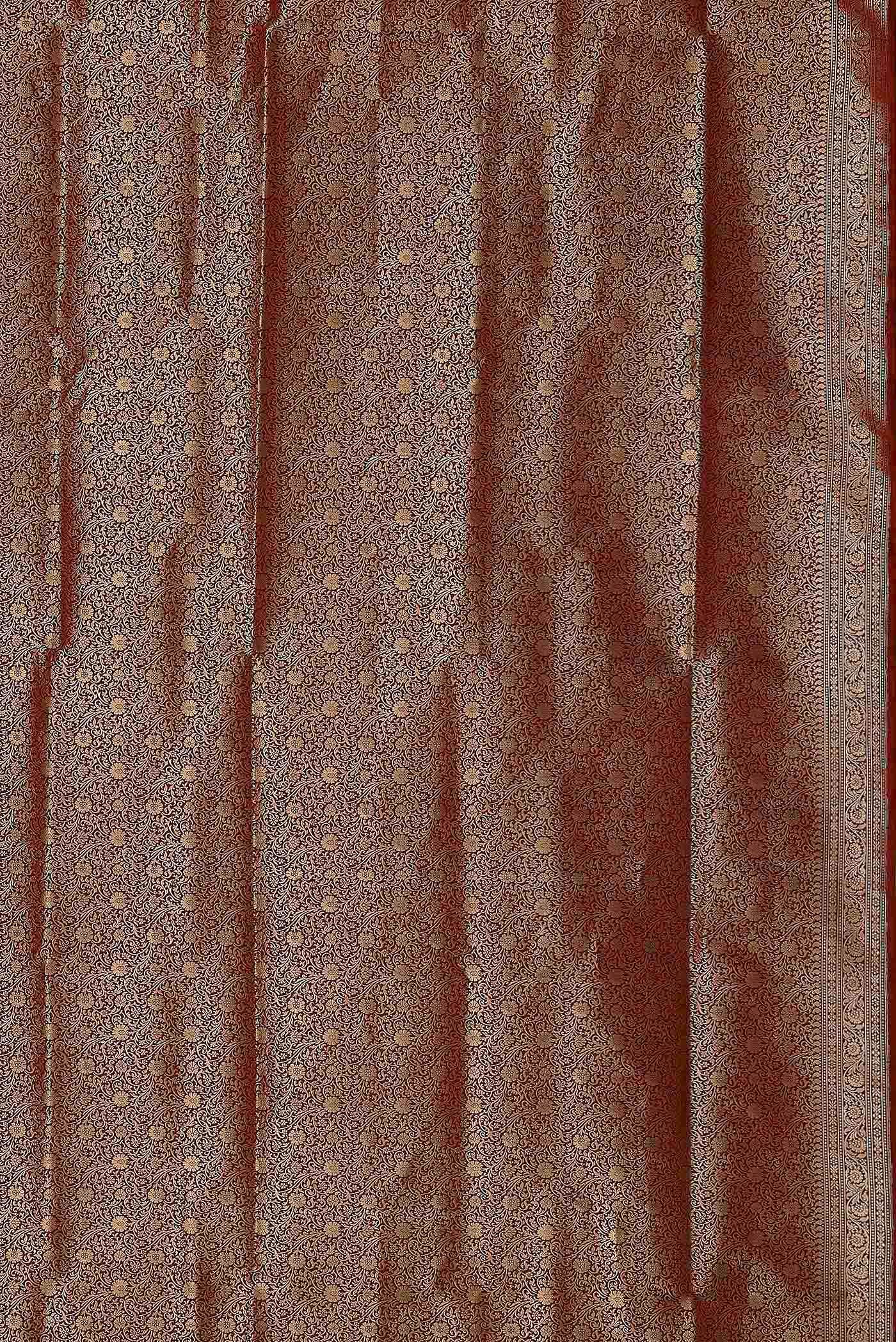 Maroon Banarasi Silk Saree