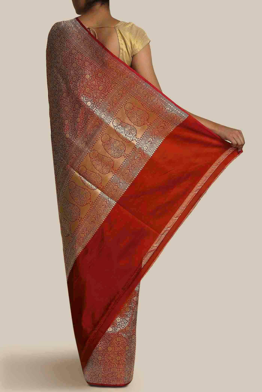 Maroon Banarasi Silk Saree