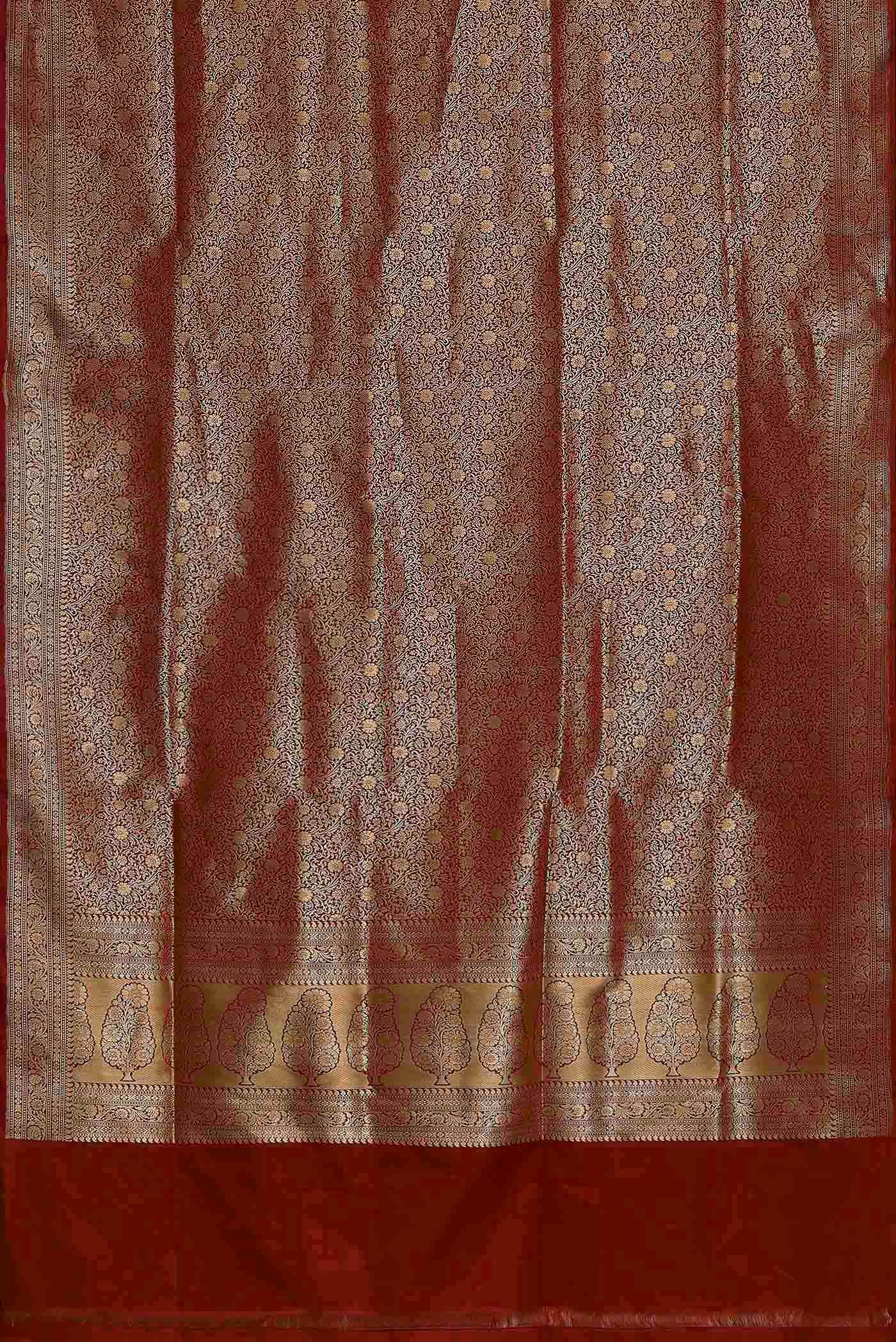 Maroon Banarasi Silk Saree