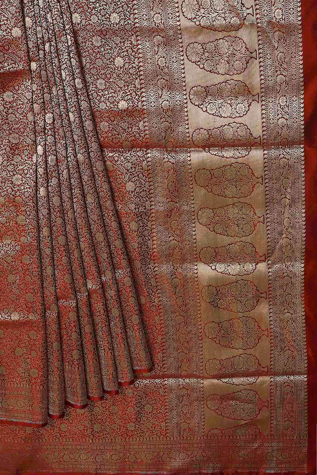 Maroon Banarasi Silk Saree