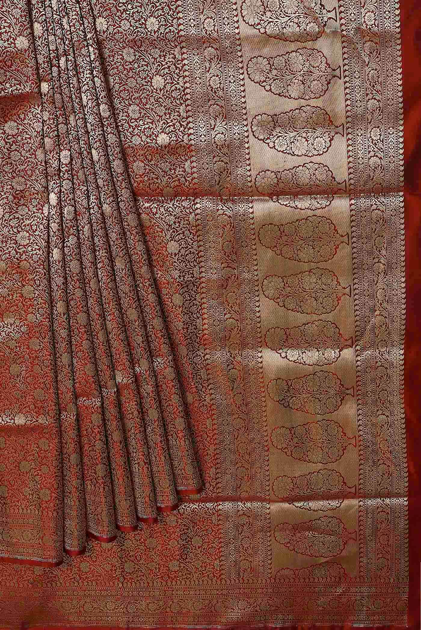 Maroon Banarasi Silk Saree