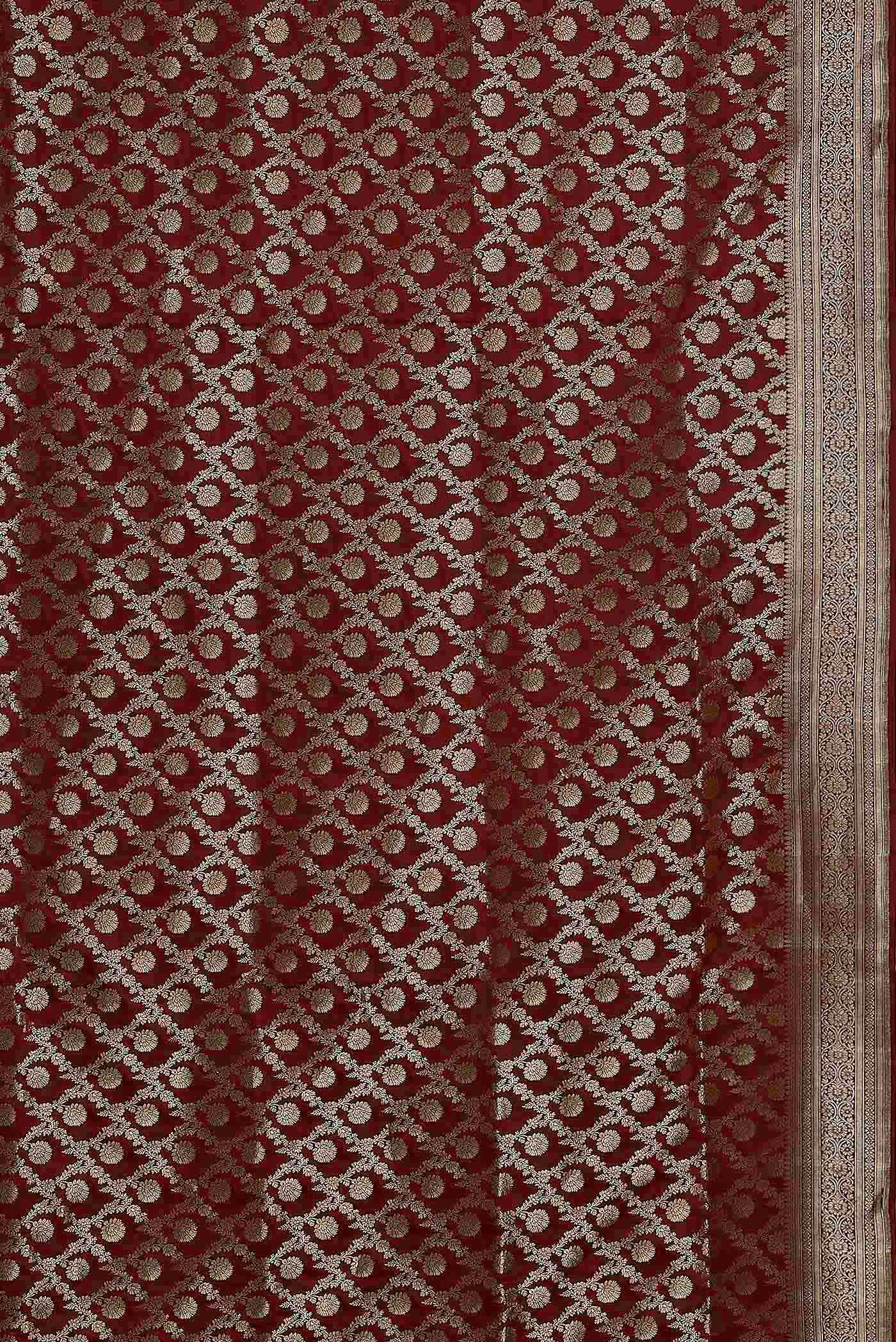 Maroon Banarasi Silk Saree