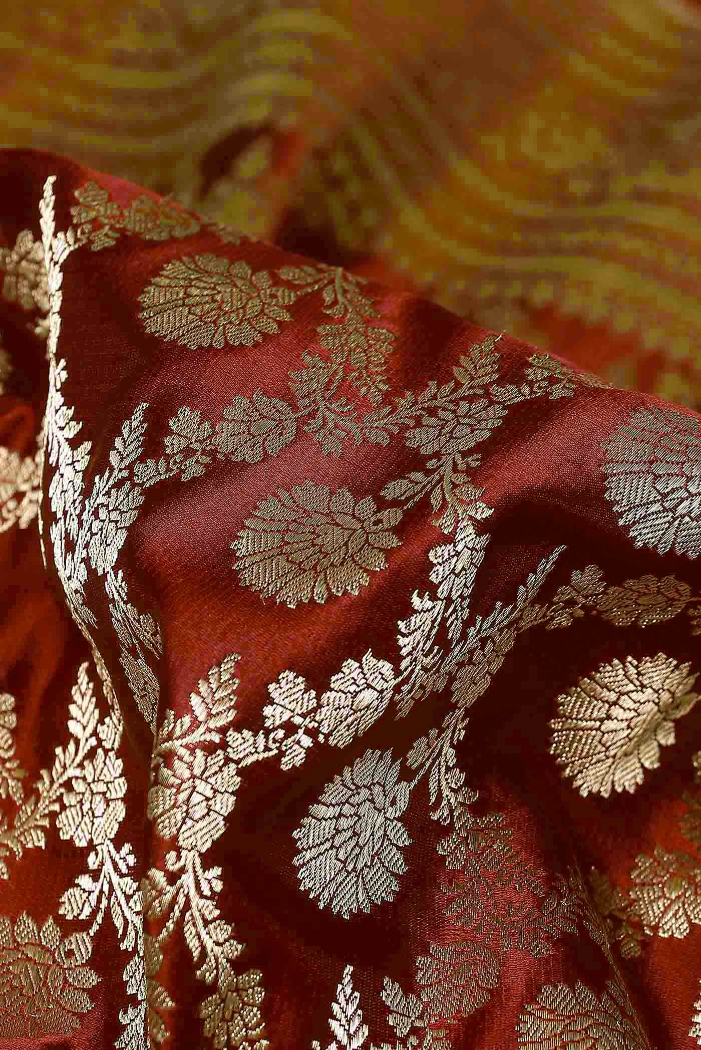 Maroon Banarasi Silk Saree