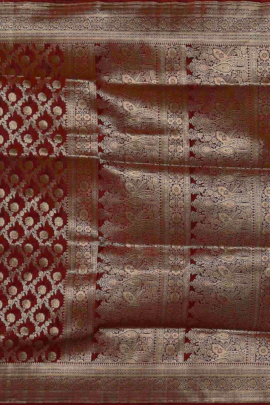 Maroon Banarasi Silk Saree