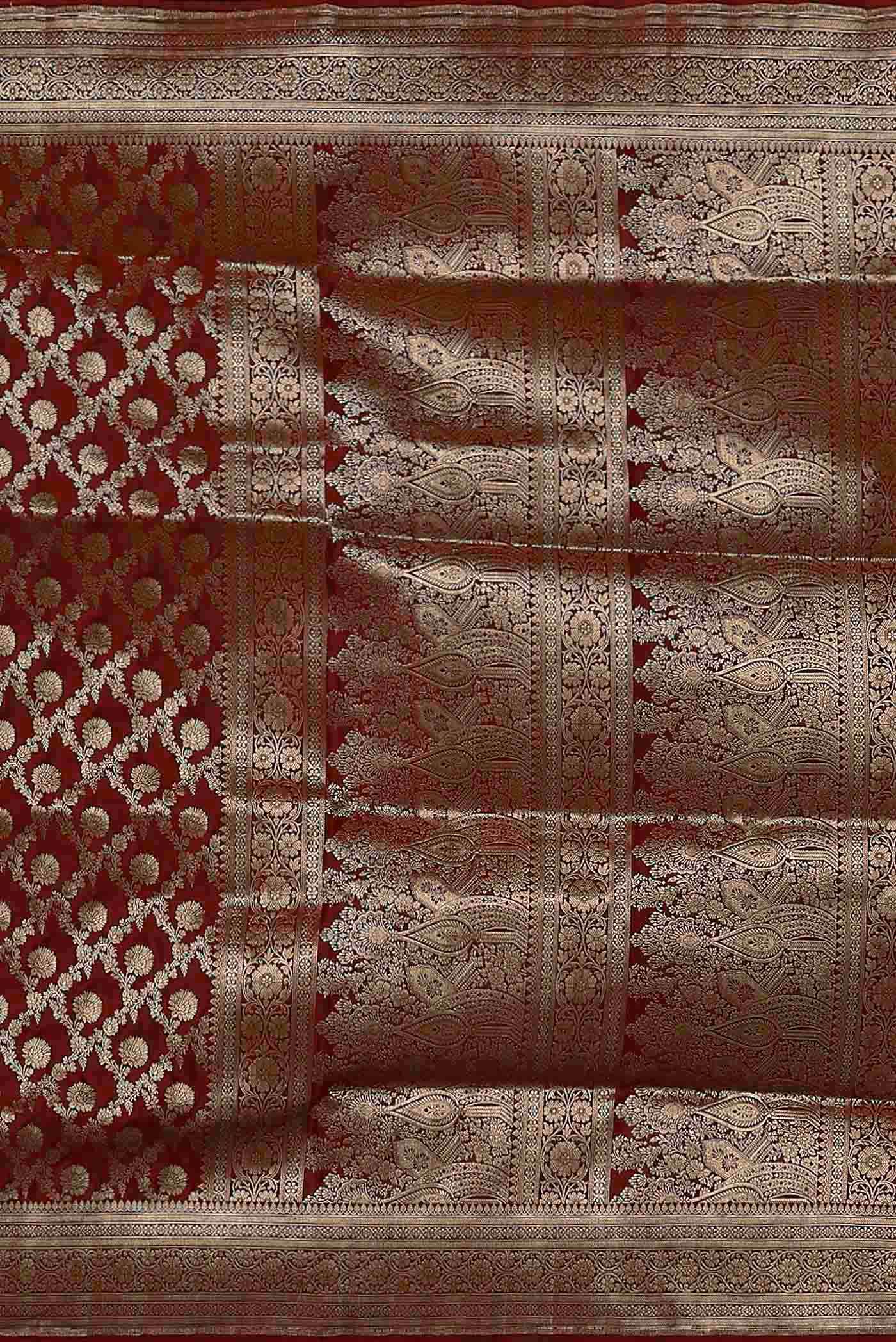 Maroon Banarasi Silk Saree