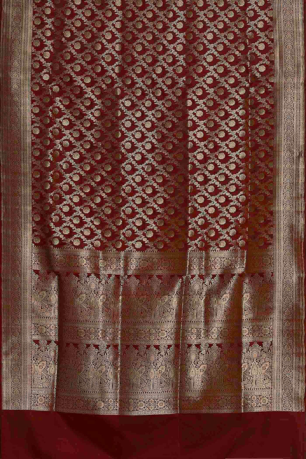 Maroon Banarasi Silk Saree