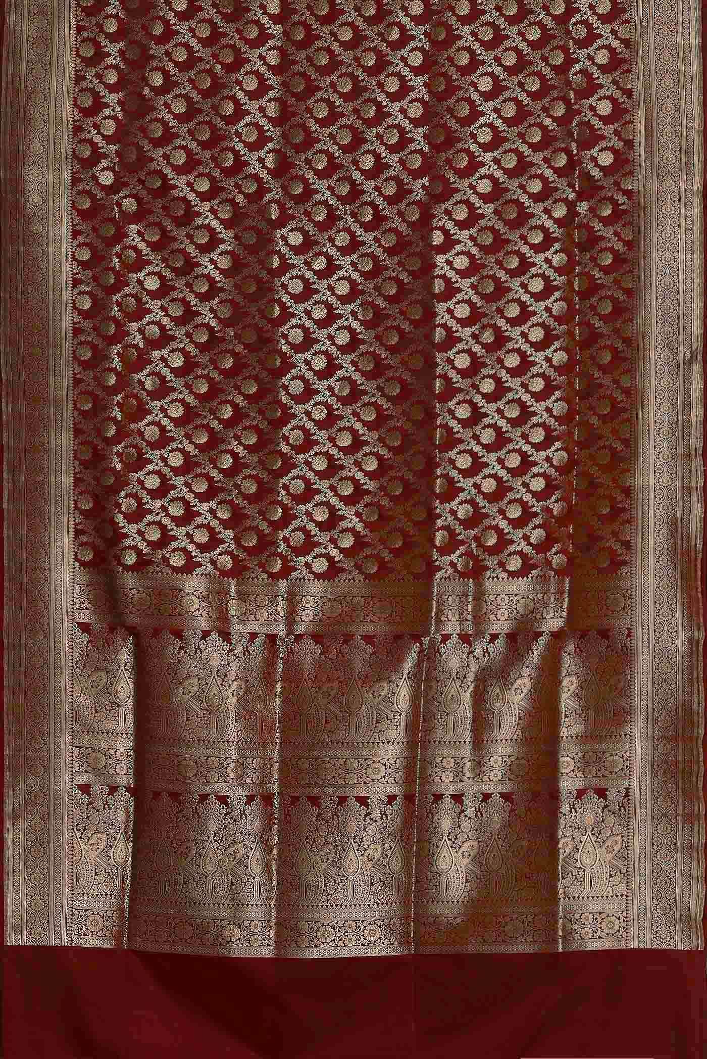 Maroon Banarasi Silk Saree