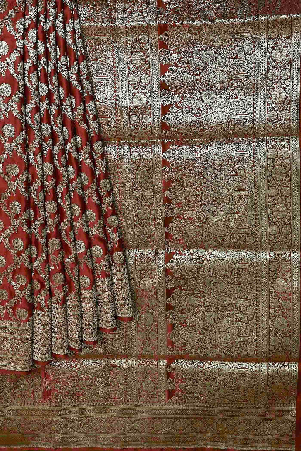 Maroon Banarasi Silk Saree