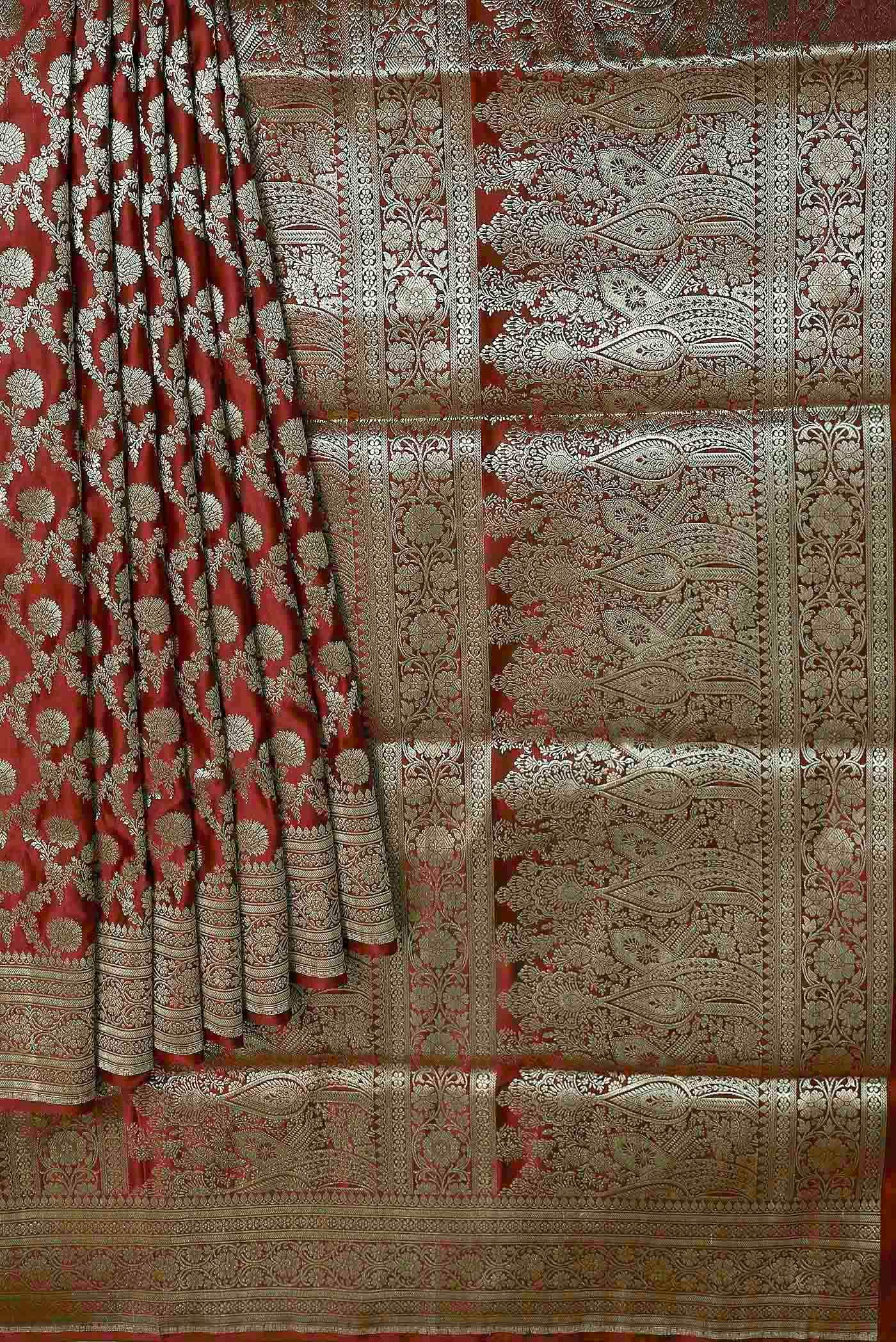 Maroon Banarasi Silk Saree