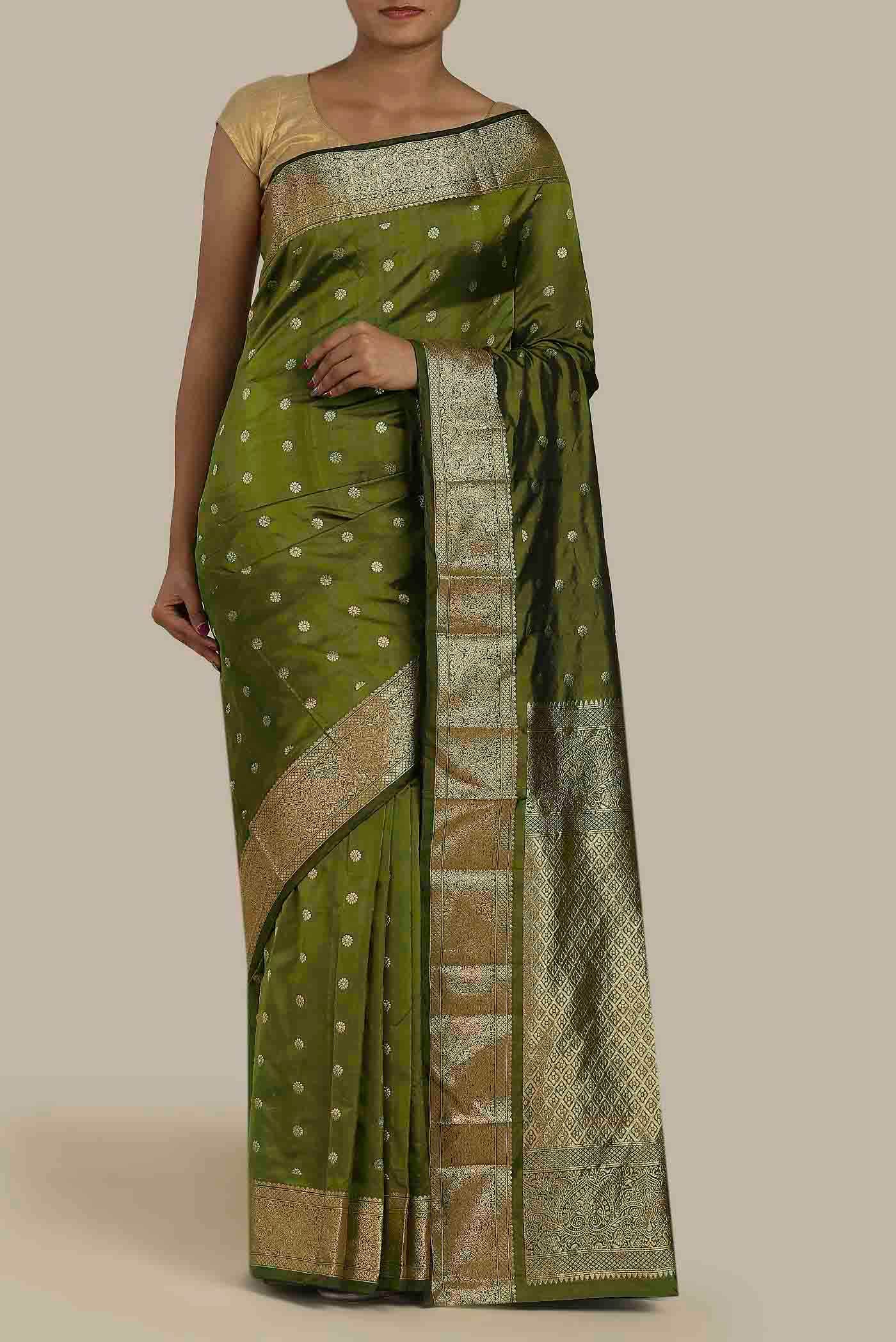 Green Bangalore Silk Saree
