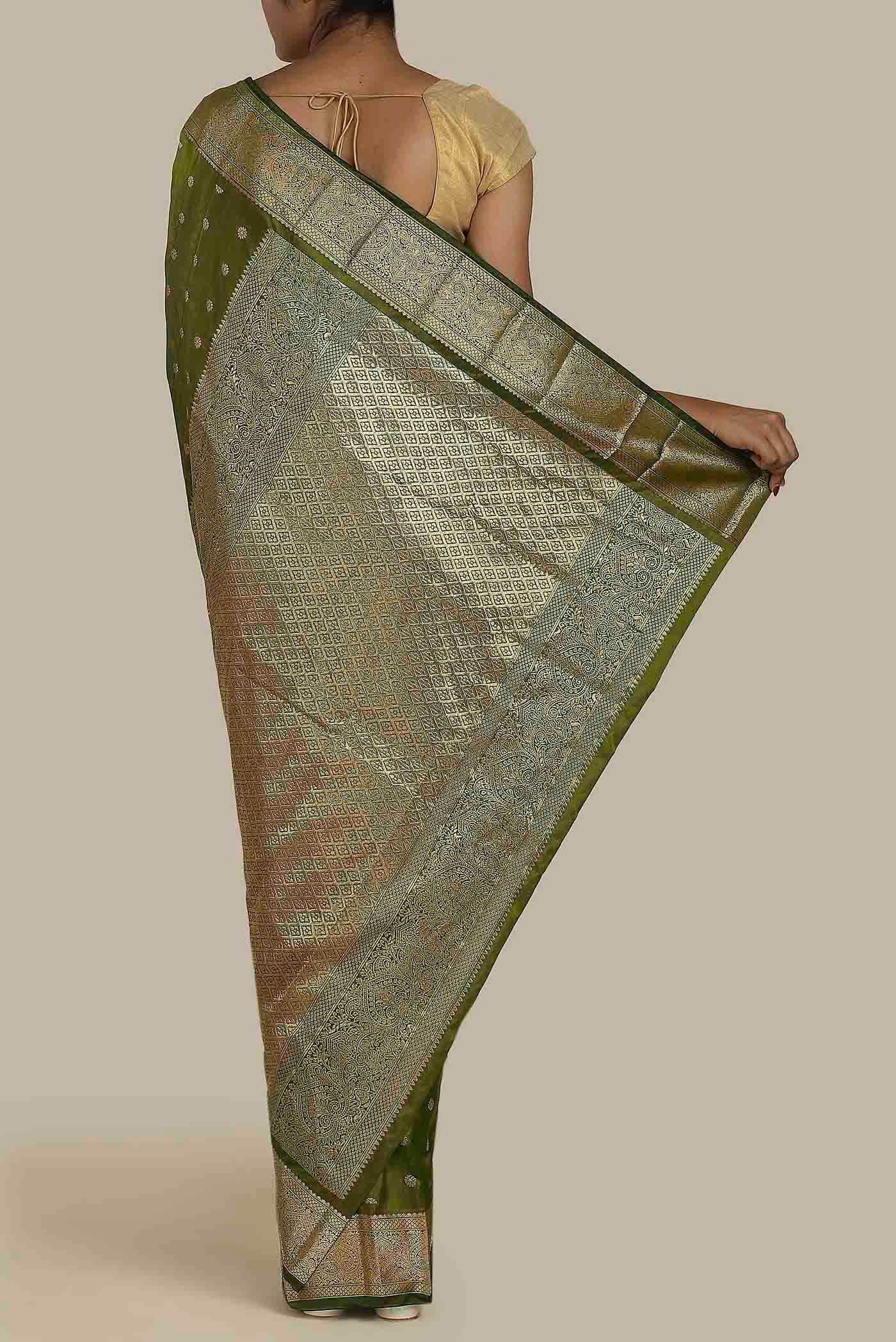 Green Bangalore Silk Saree