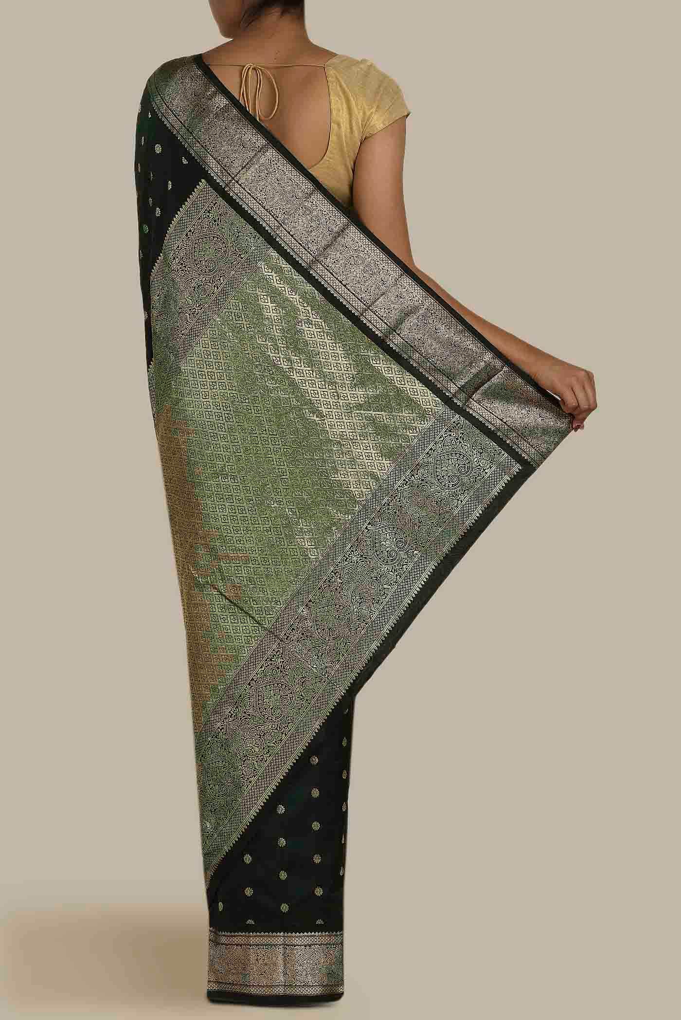 Black Bangalore Silk Saree