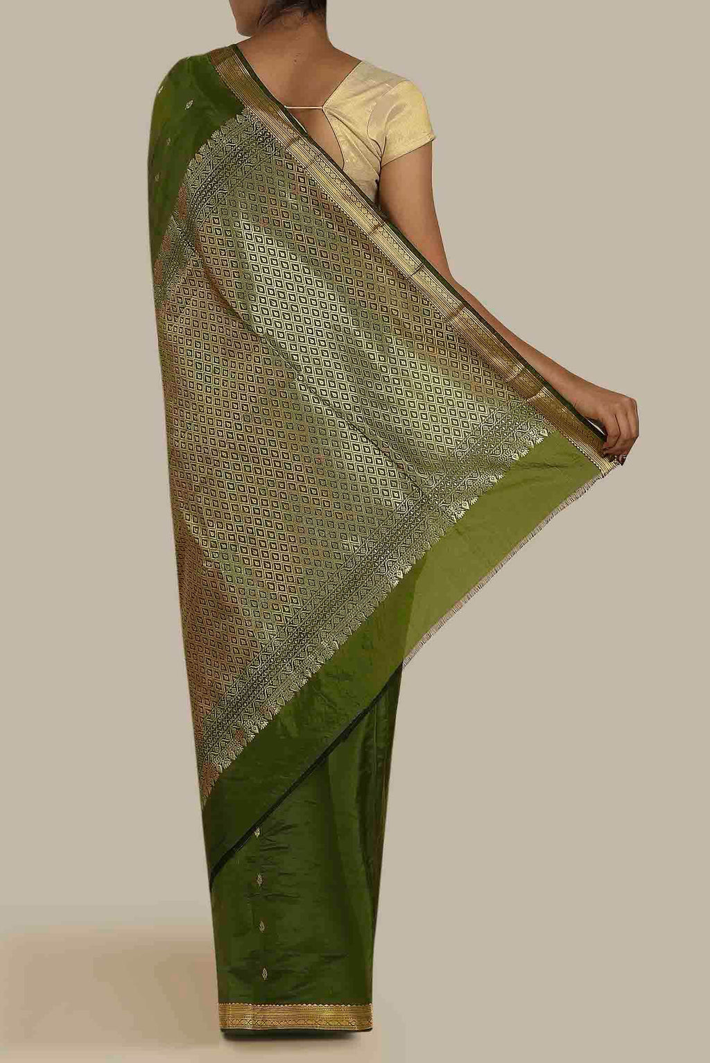Green Blended Bangalore Silk Saree