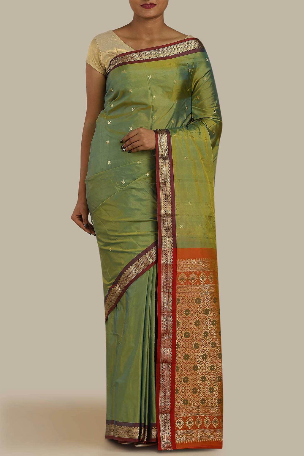 Green Blended Bangalore Silk Saree