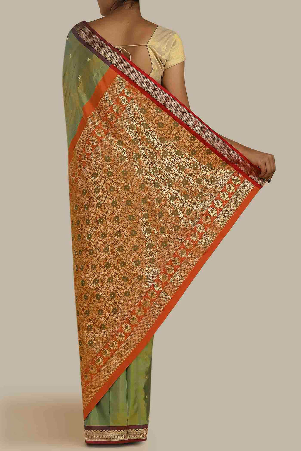 Green Blended Bangalore Silk Saree