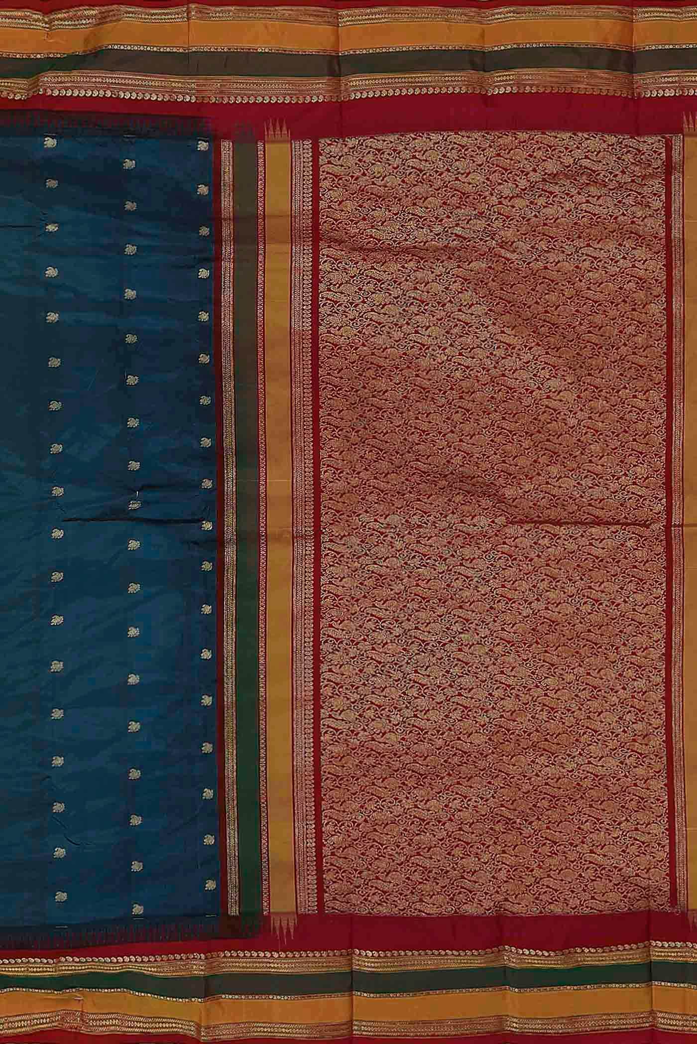 Blue Blended Bangalore Silk Saree
