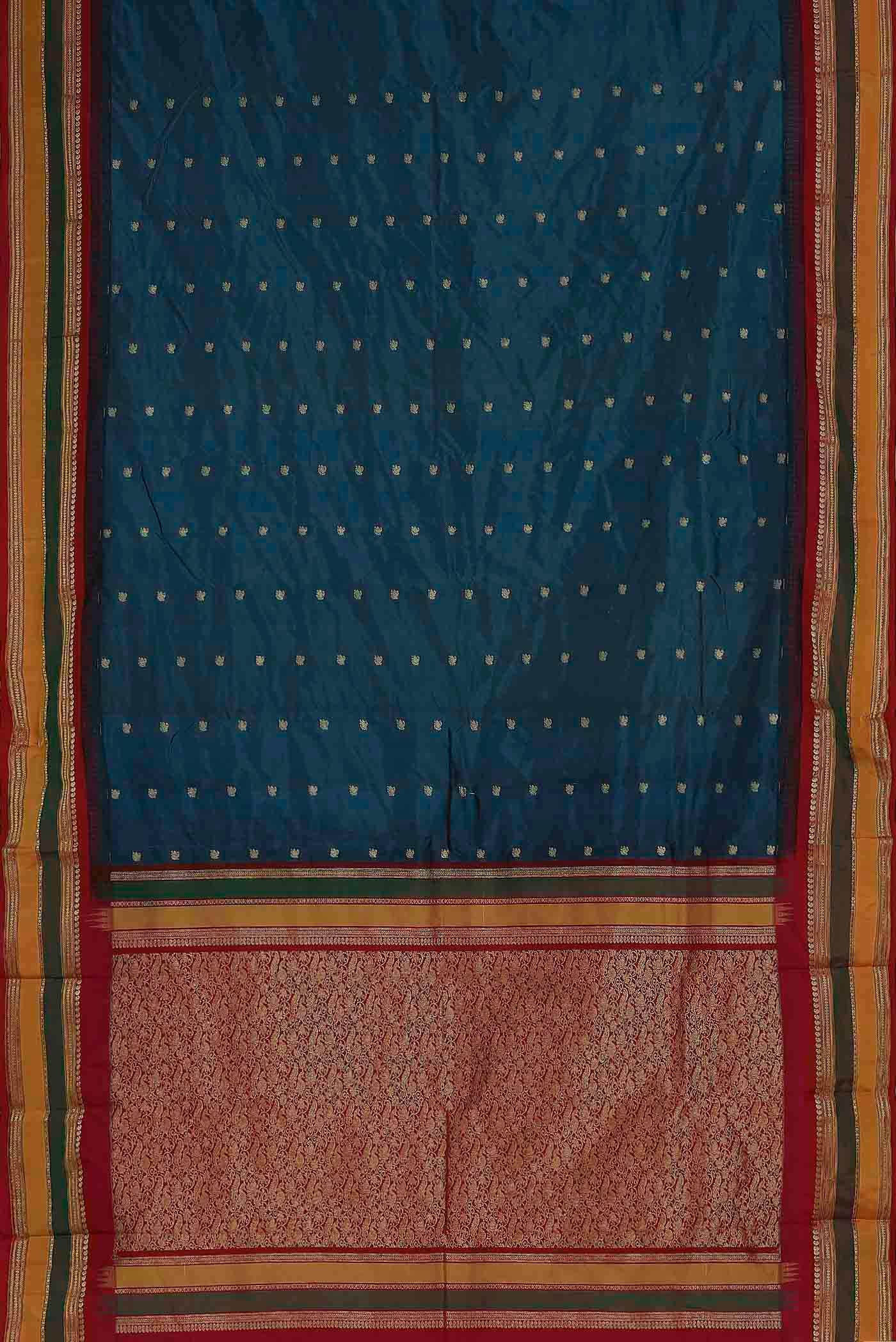 Blue Blended Bangalore Silk Saree