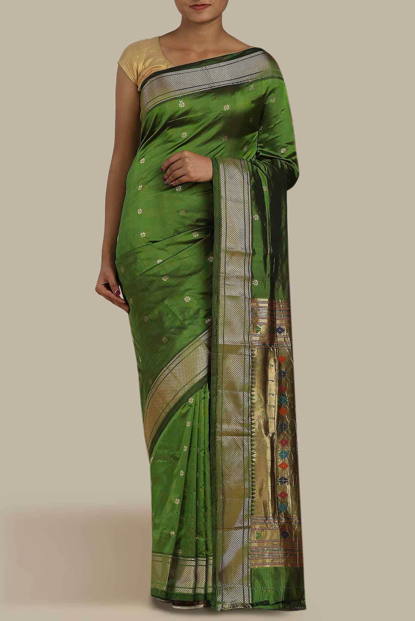 Green Bangalore Silk Saree