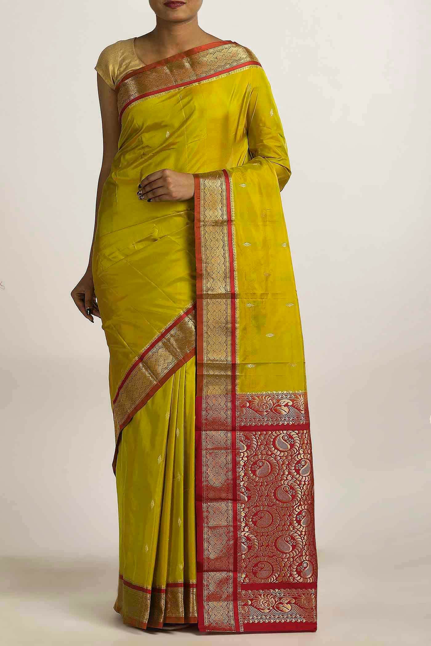Green Blended Bangalore Silk Saree