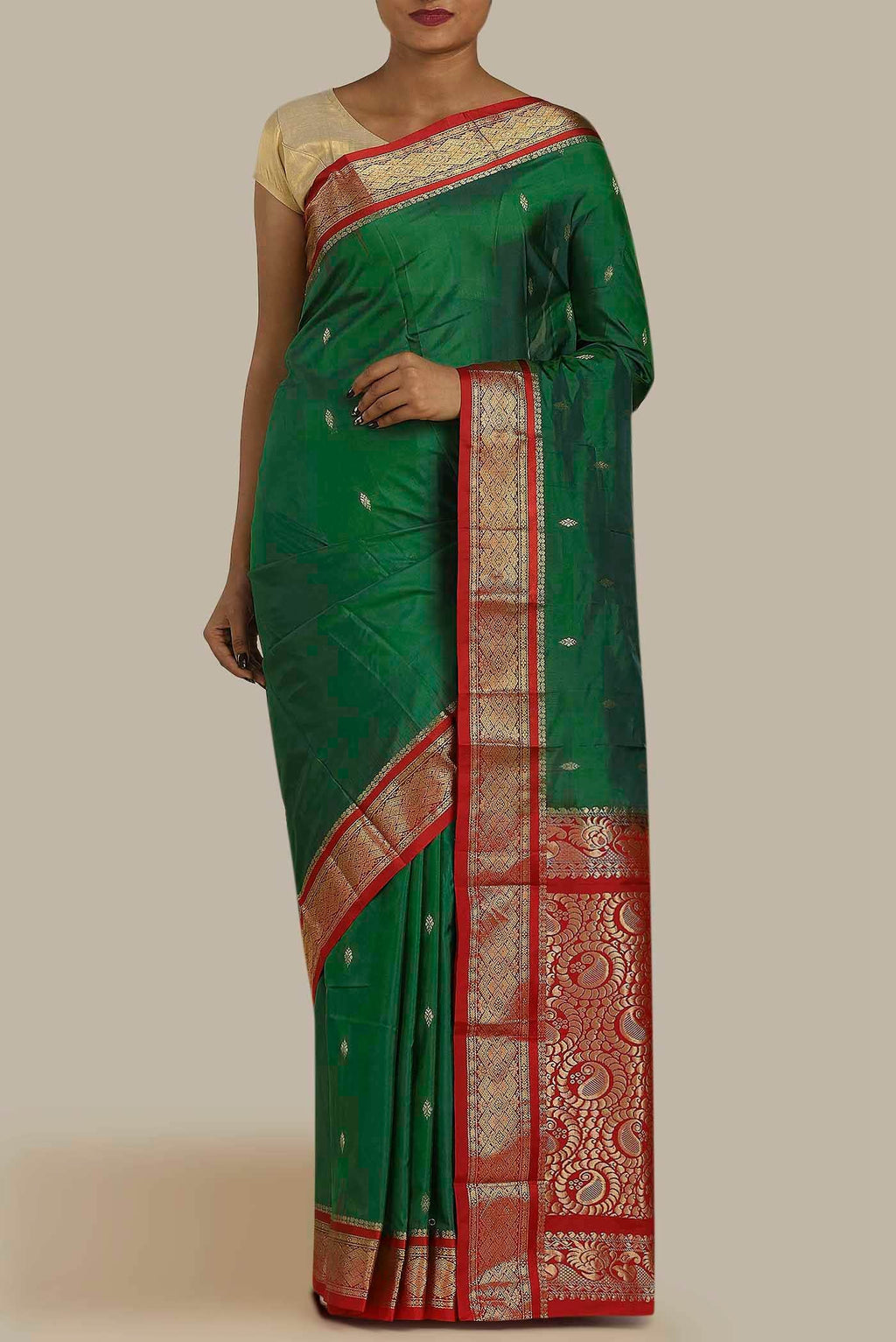 Green Bangalore Silk Saree