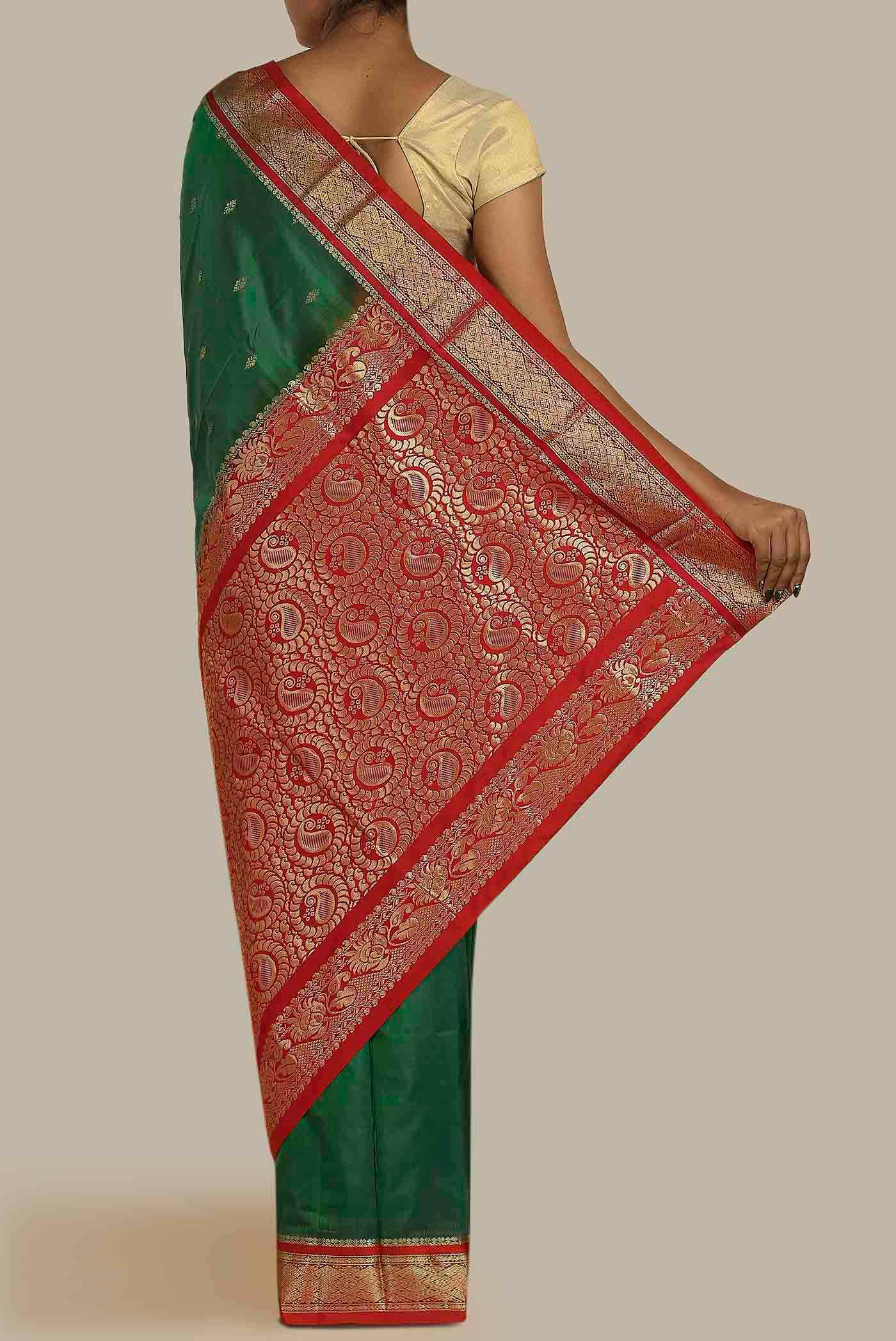 Green Bangalore Silk Saree