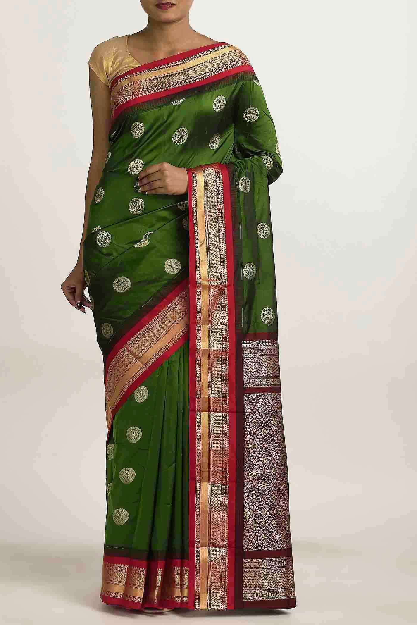 Green Bangalore Silk Saree